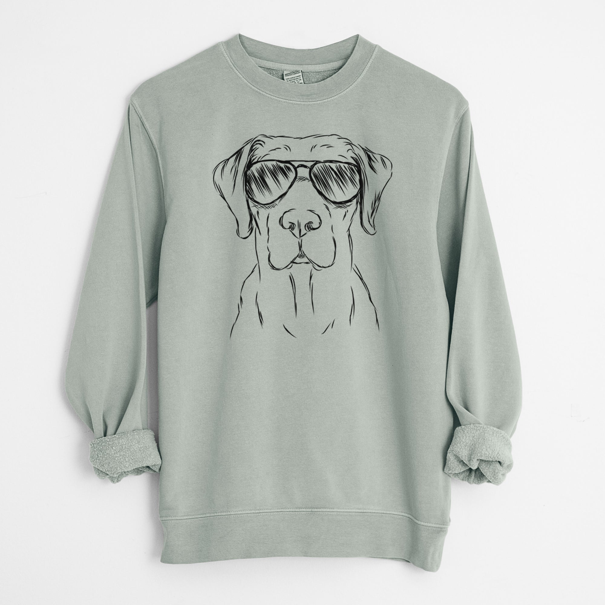 Aviator Rowdy the Labrador Retriever - Unisex Pigment Dyed Crew Sweatshirt