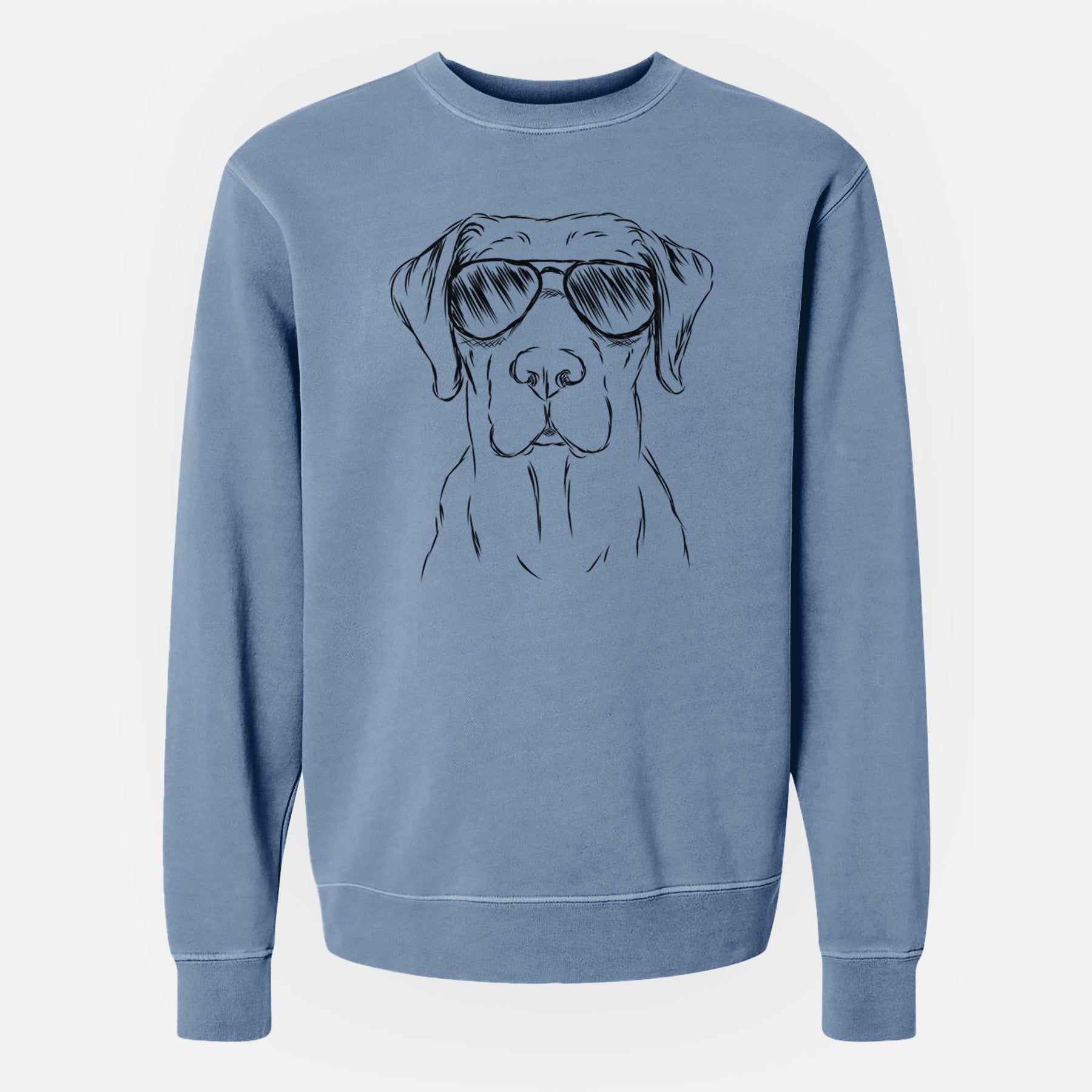 Aviator Rowdy the Labrador Retriever - Unisex Pigment Dyed Crew Sweatshirt