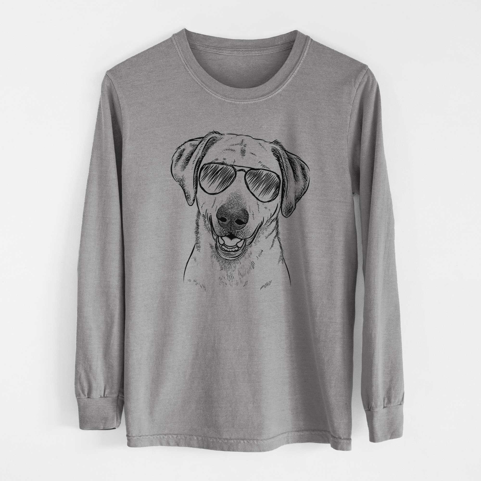 Aviator Rusty the Labrador Retriever - Men's Heavyweight 100% Cotton Long Sleeve