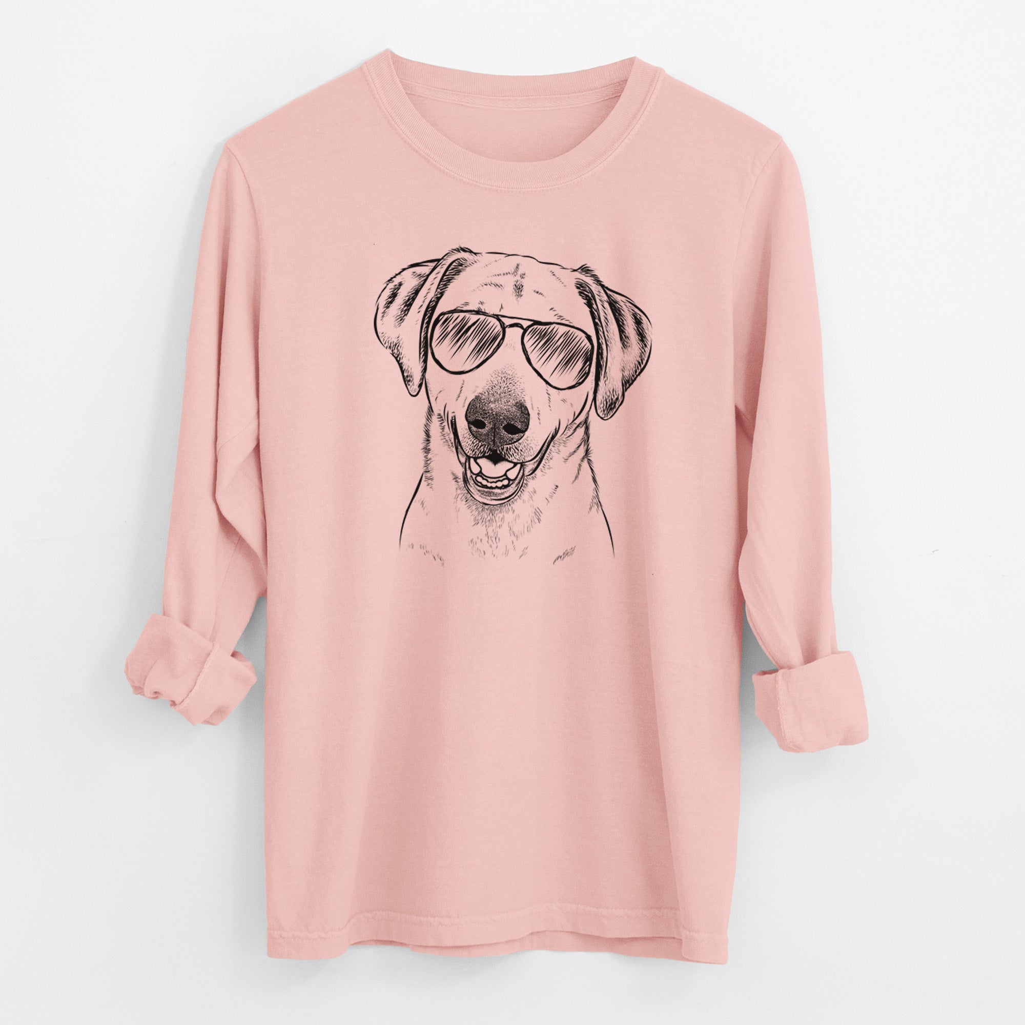 Aviator Rusty the Labrador Retriever - Men's Heavyweight 100% Cotton Long Sleeve