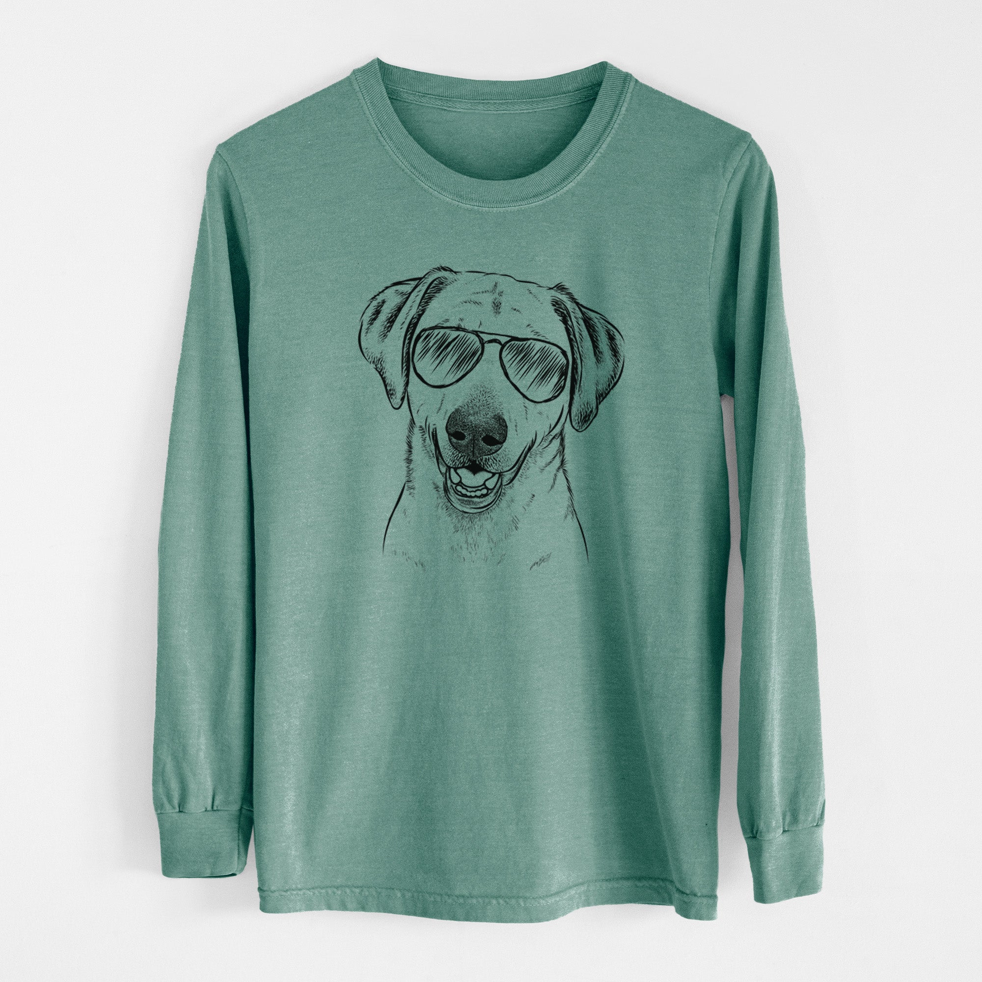 Aviator Rusty the Labrador Retriever - Men's Heavyweight 100% Cotton Long Sleeve
