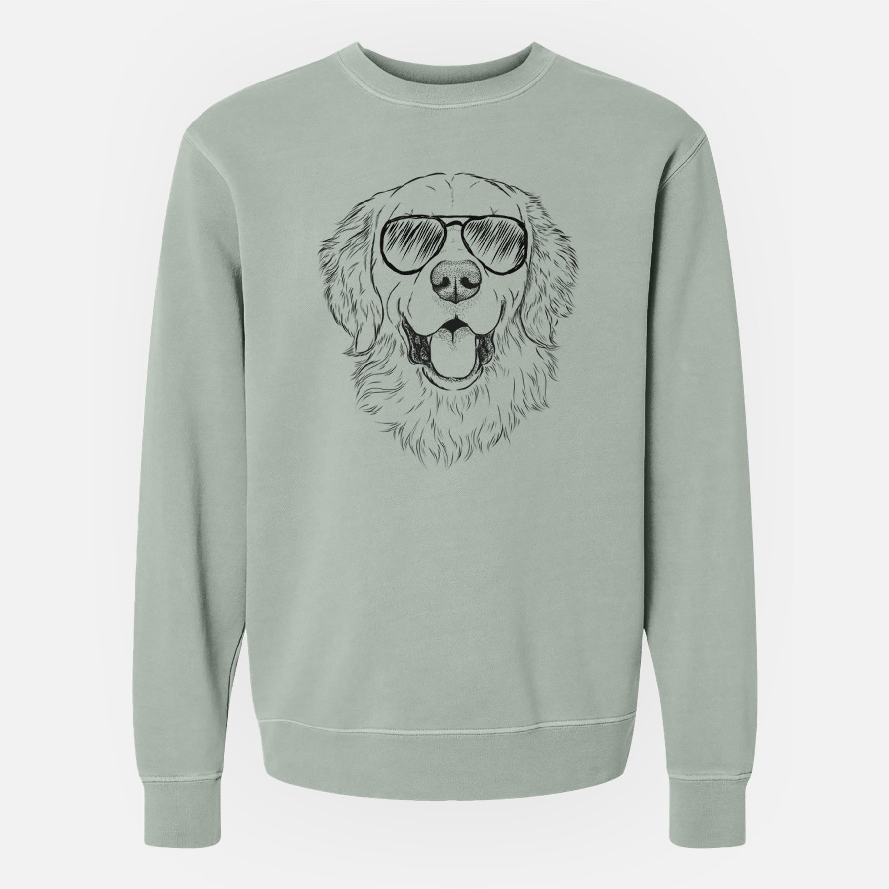 Aviator Sam the Golden Retriever - Unisex Pigment Dyed Crew Sweatshirt