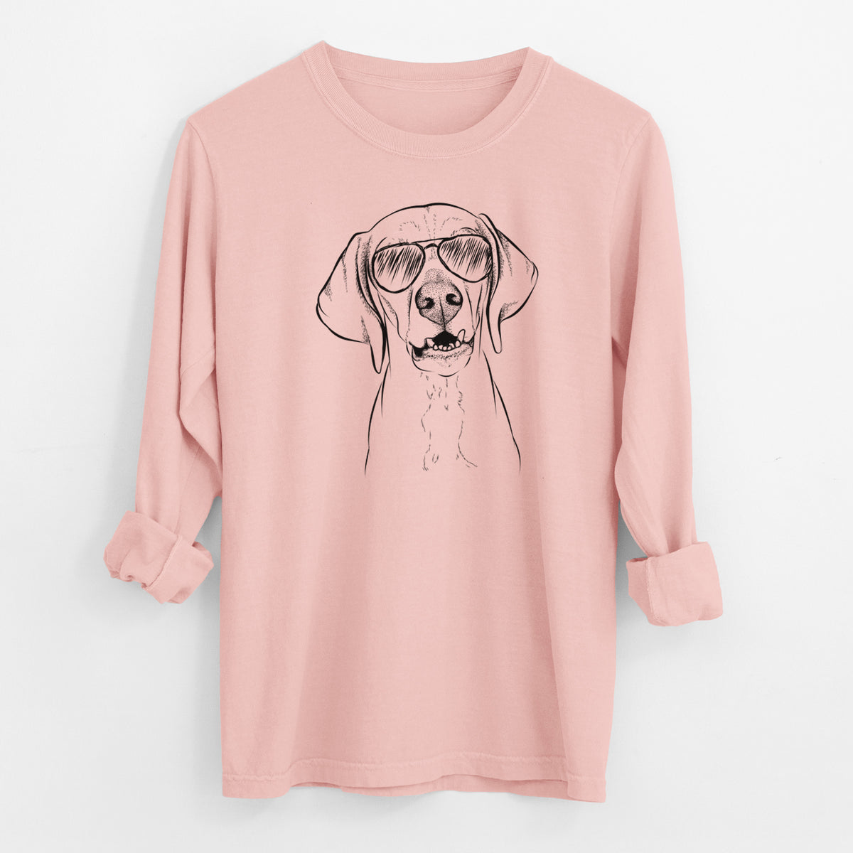 Aviator Sarge the Vizsla - Men's Heavyweight 100% Cotton Long Sleeve