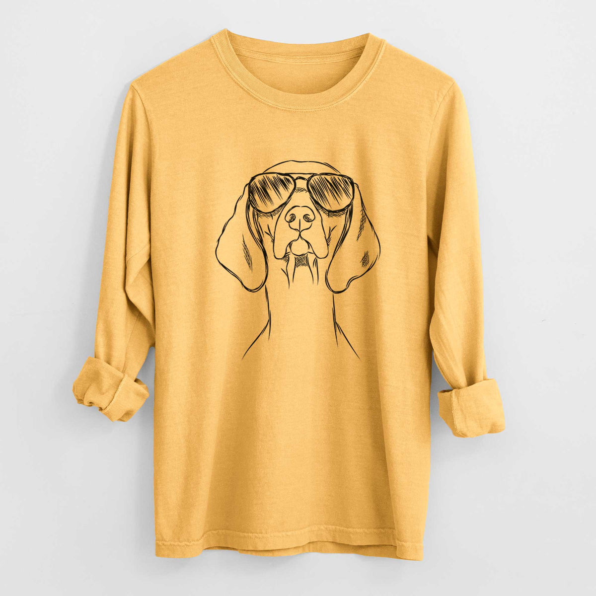 Aviator Sawyer the Vizsla - Men's Heavyweight 100% Cotton Long Sleeve