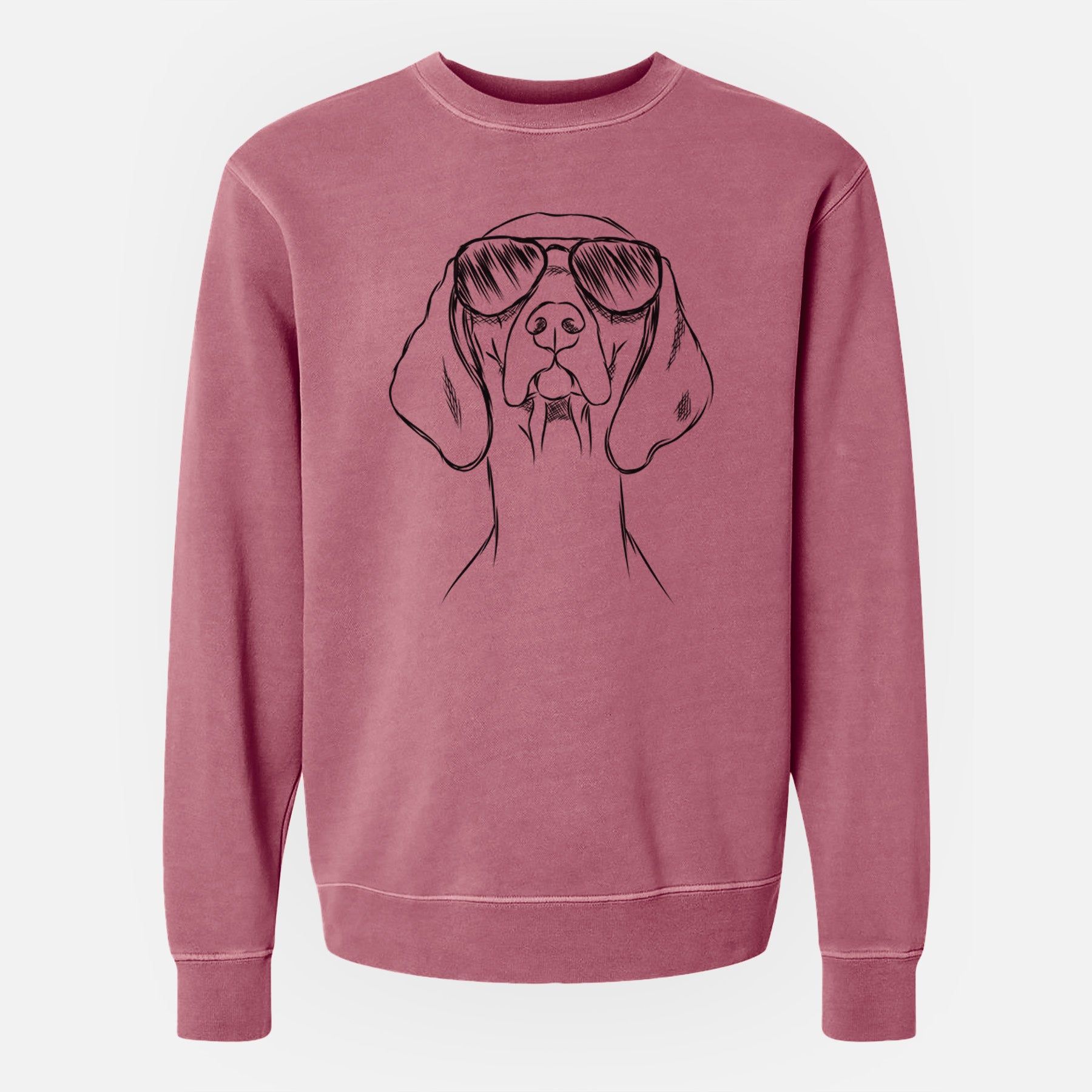 Aviator Sawyer the Vizsla - Unisex Pigment Dyed Crew Sweatshirt