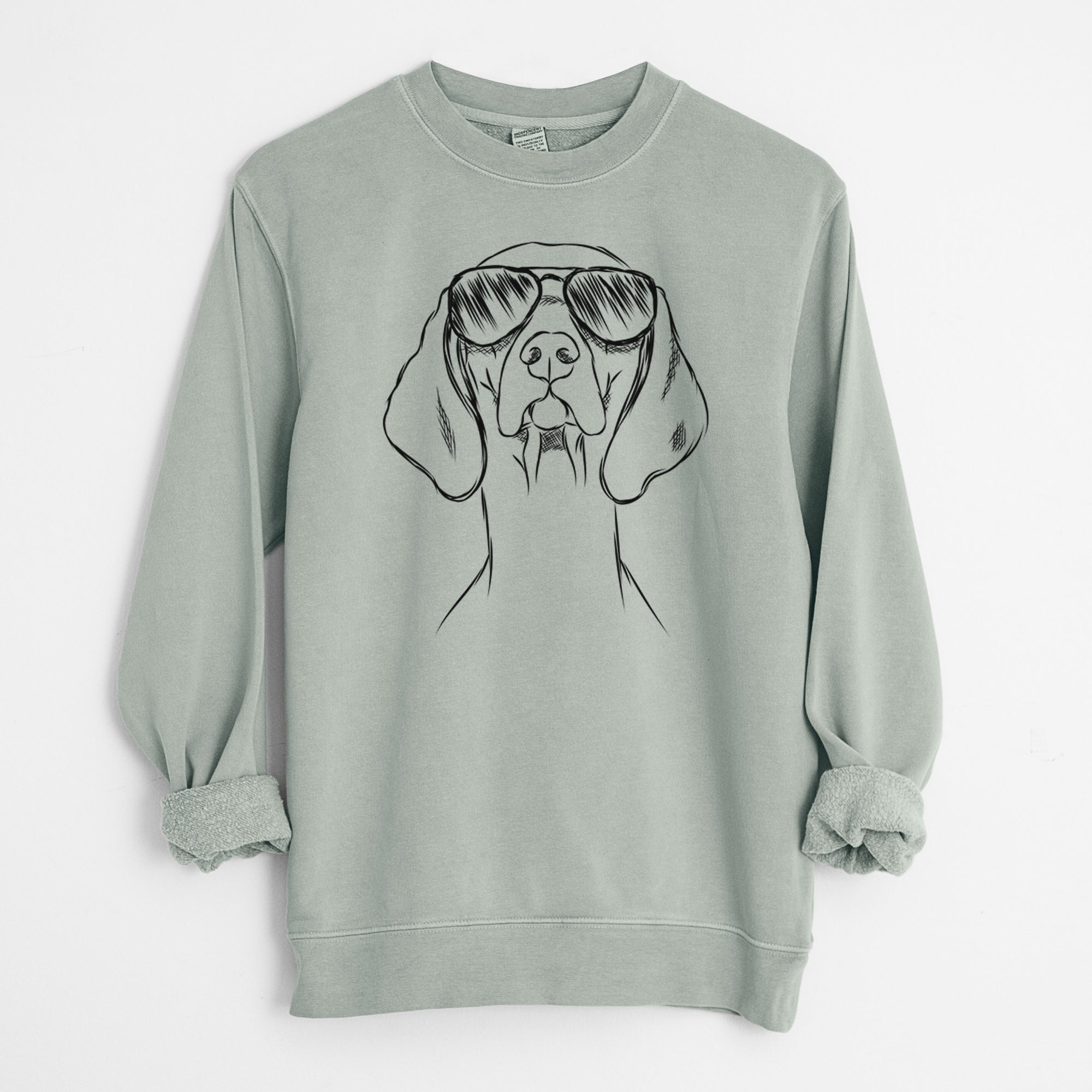 Aviator Sawyer the Vizsla - Unisex Pigment Dyed Crew Sweatshirt