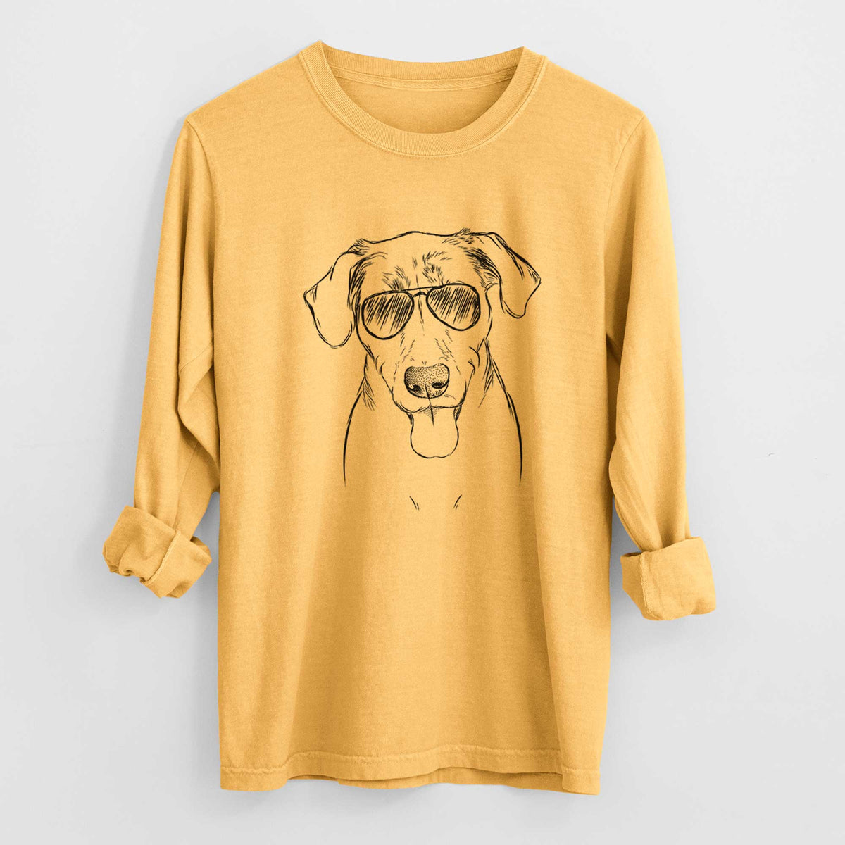 Aviator Scout Marie the Chocolate Lab - Men's Heavyweight 100% Cotton Long Sleeve