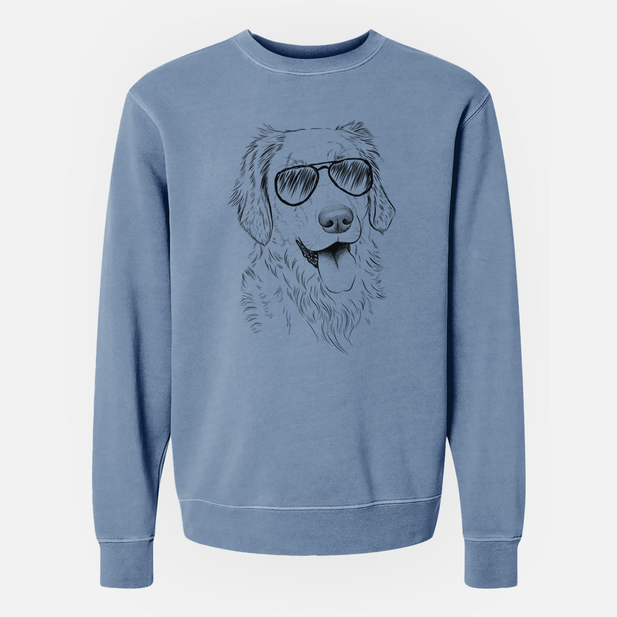 Aviator Semba the Golden Retriever - Unisex Pigment Dyed Crew Sweatshirt