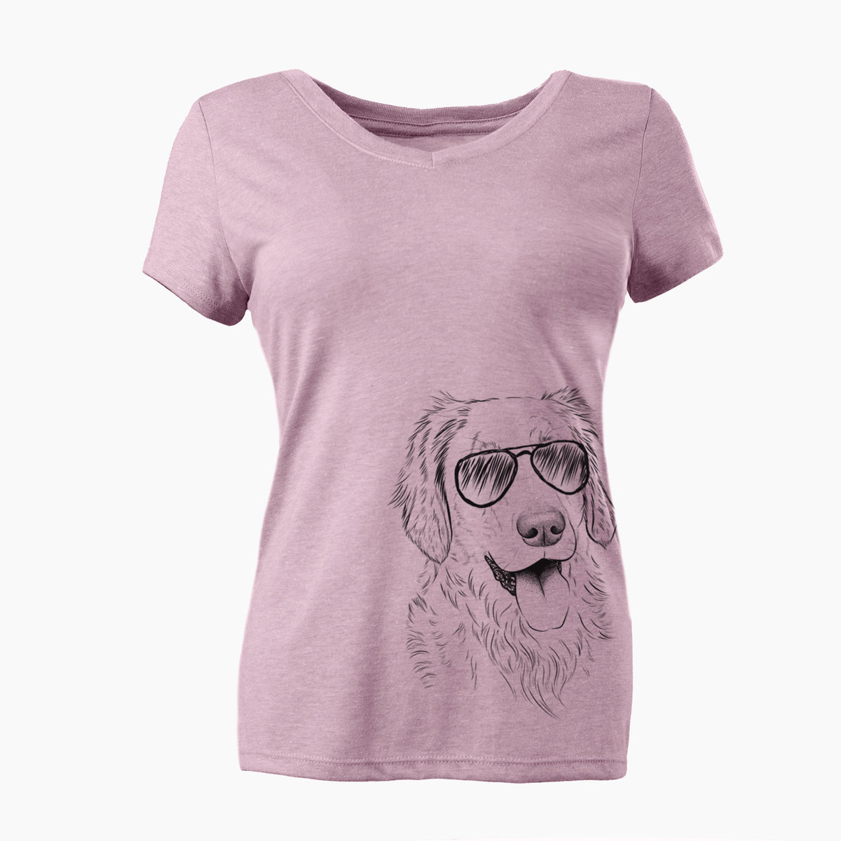 Aviator Semba the Golden Retriever - Women's V-neck Shirt