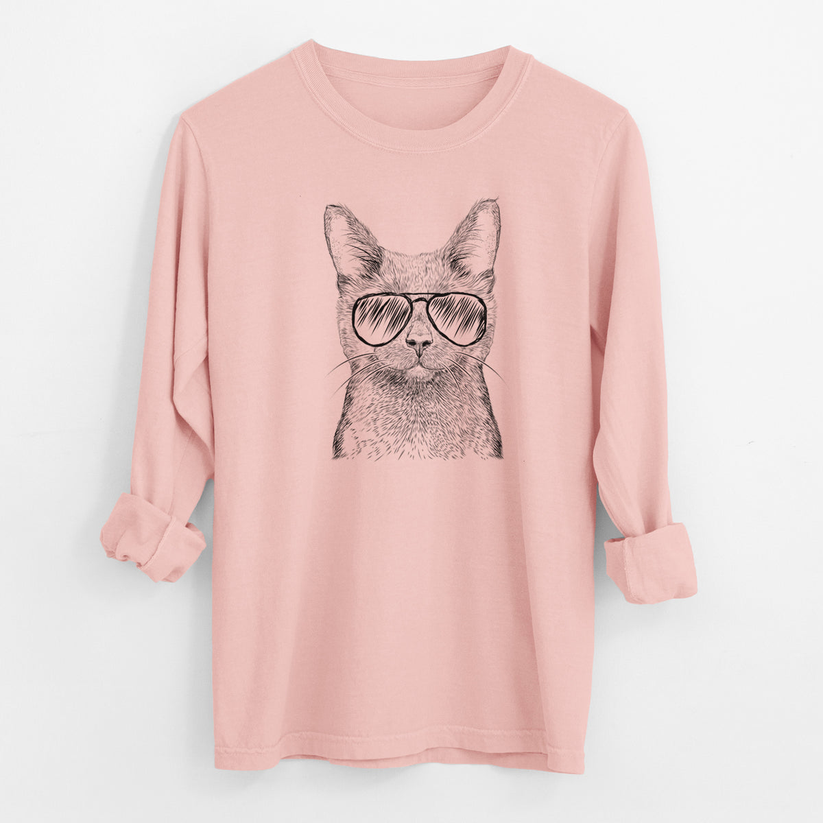 Aviator Shadow the Black Cat - Men's Heavyweight 100% Cotton Long Sleeve