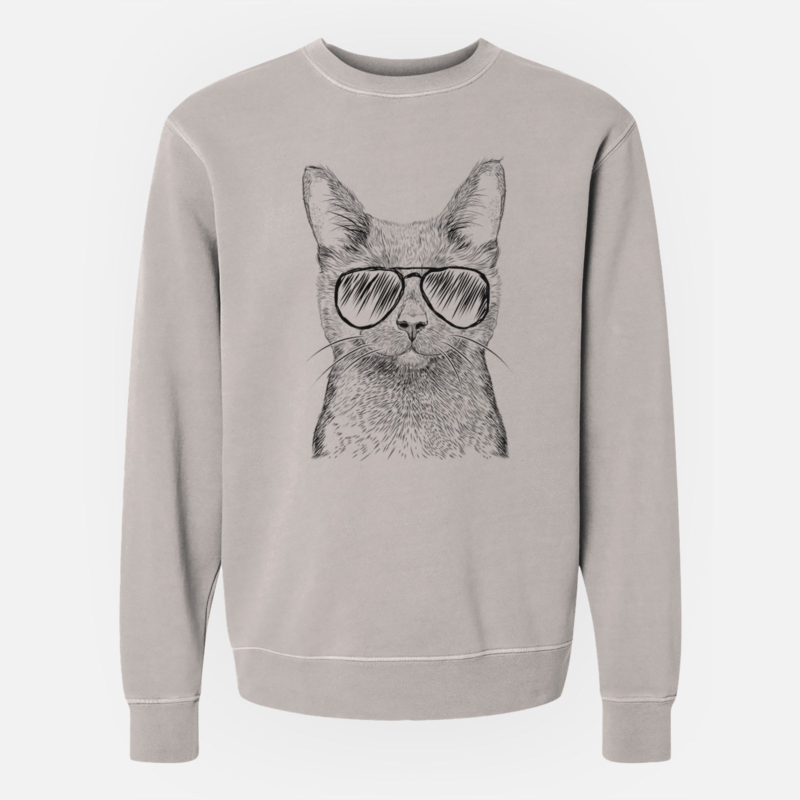 Aviator Shadow the Black Cat - Unisex Pigment Dyed Crew Sweatshirt