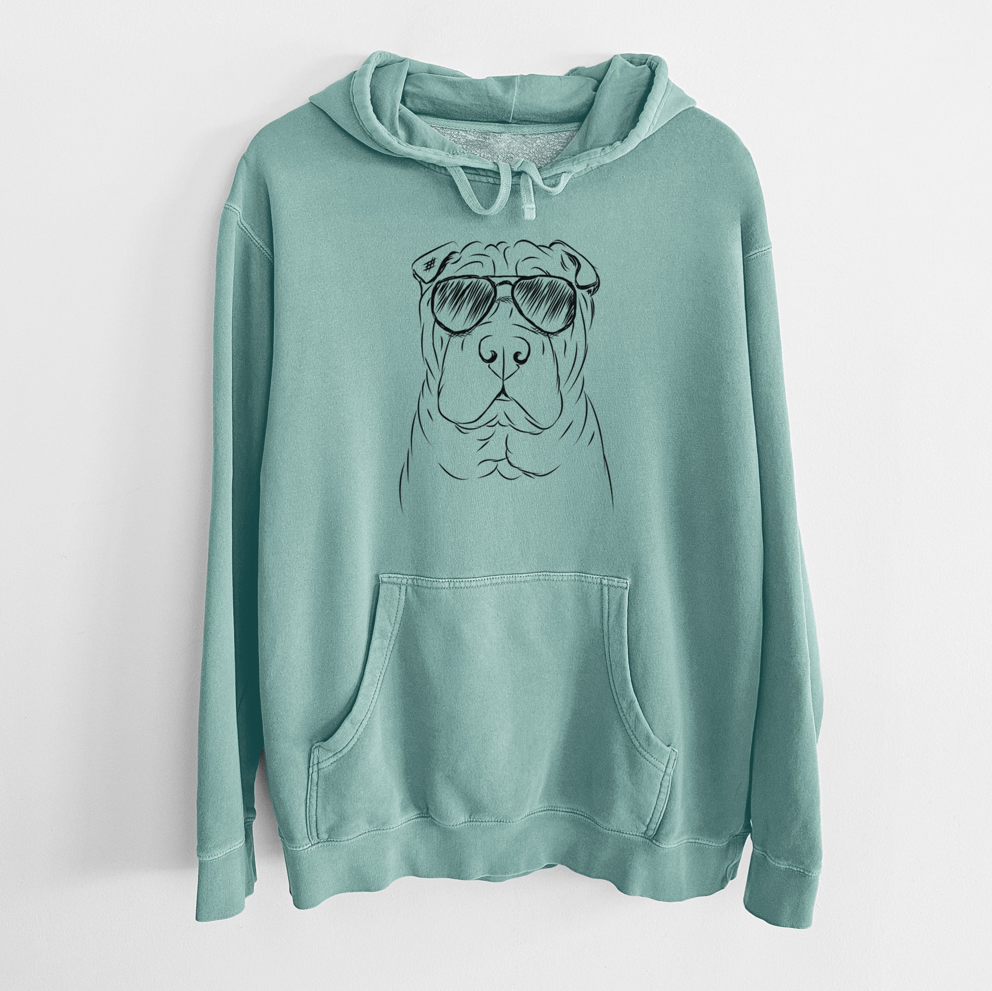 Aviator Sharpy the Shar Pei - Unisex Pigment Dyed Hoodie