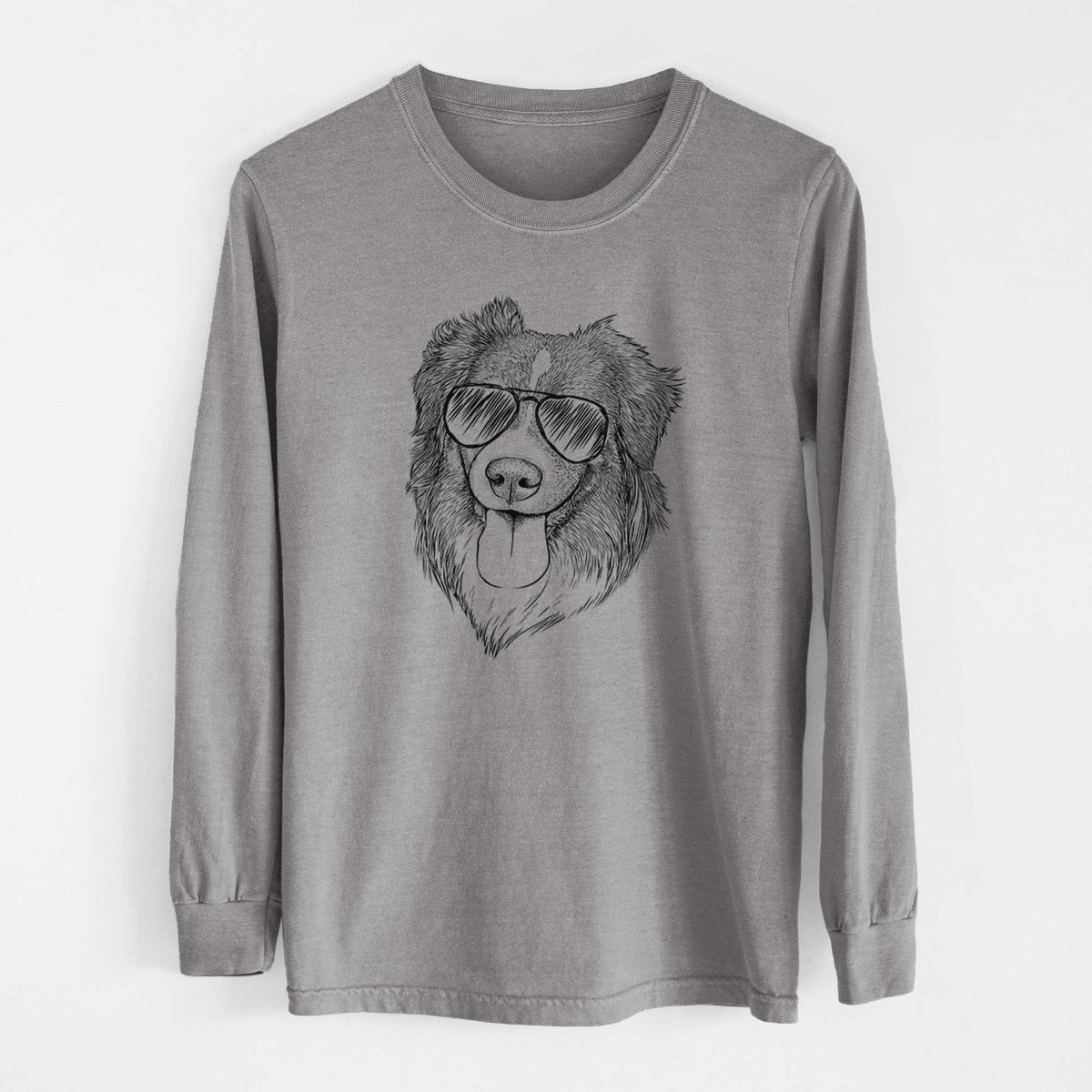 Aviator Siena the Australian Shepherd - Men's Heavyweight 100% Cotton Long Sleeve