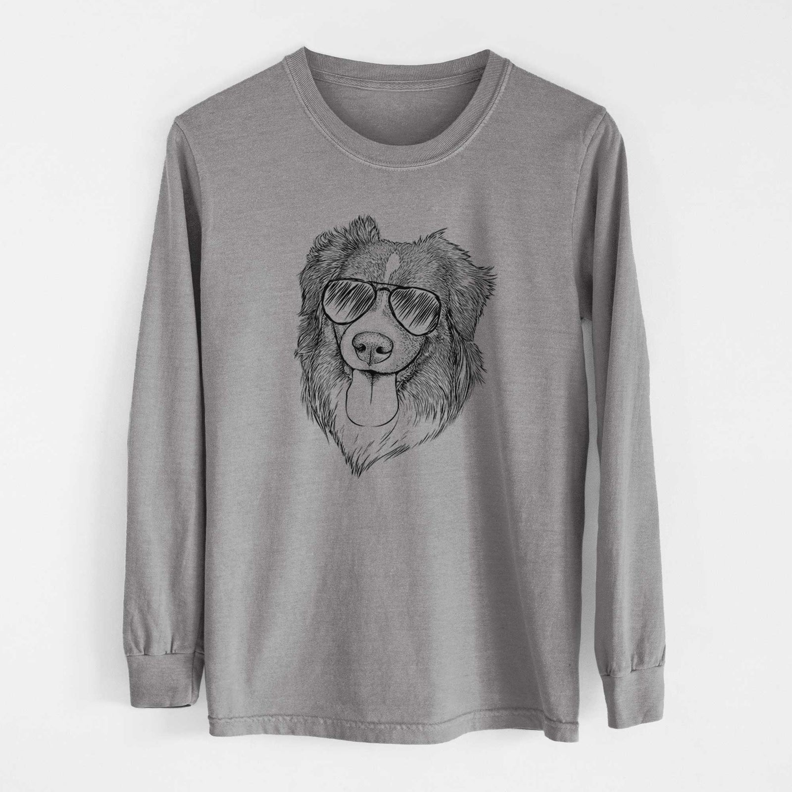 Aviator Siena the Australian Shepherd - Men's Heavyweight 100% Cotton Long Sleeve