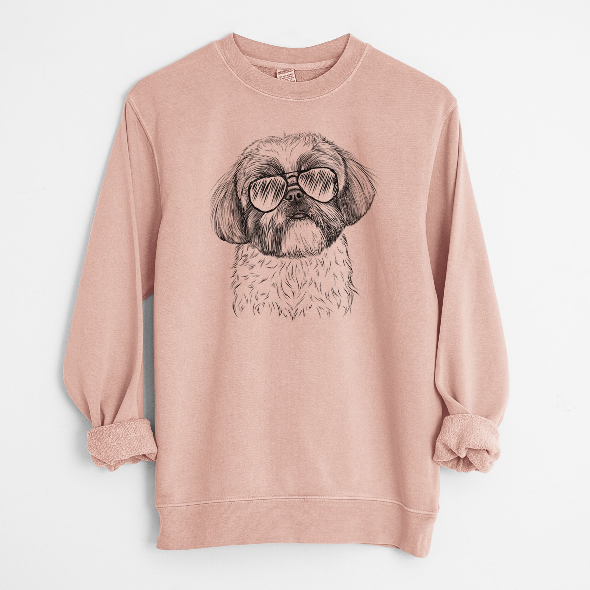 Aviator Simon the Shih Tzu - Unisex Pigment Dyed Crew Sweatshirt