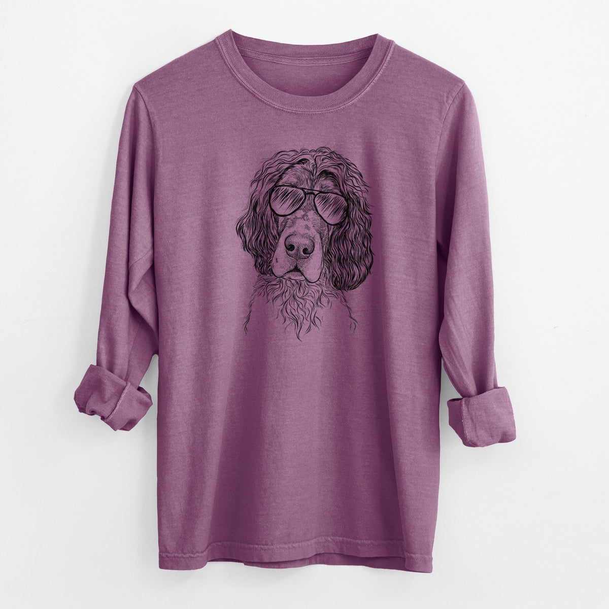 Aviator Sir Rexford the Blue Belton English Setter - Men's Heavyweight 100% Cotton Long Sleeve