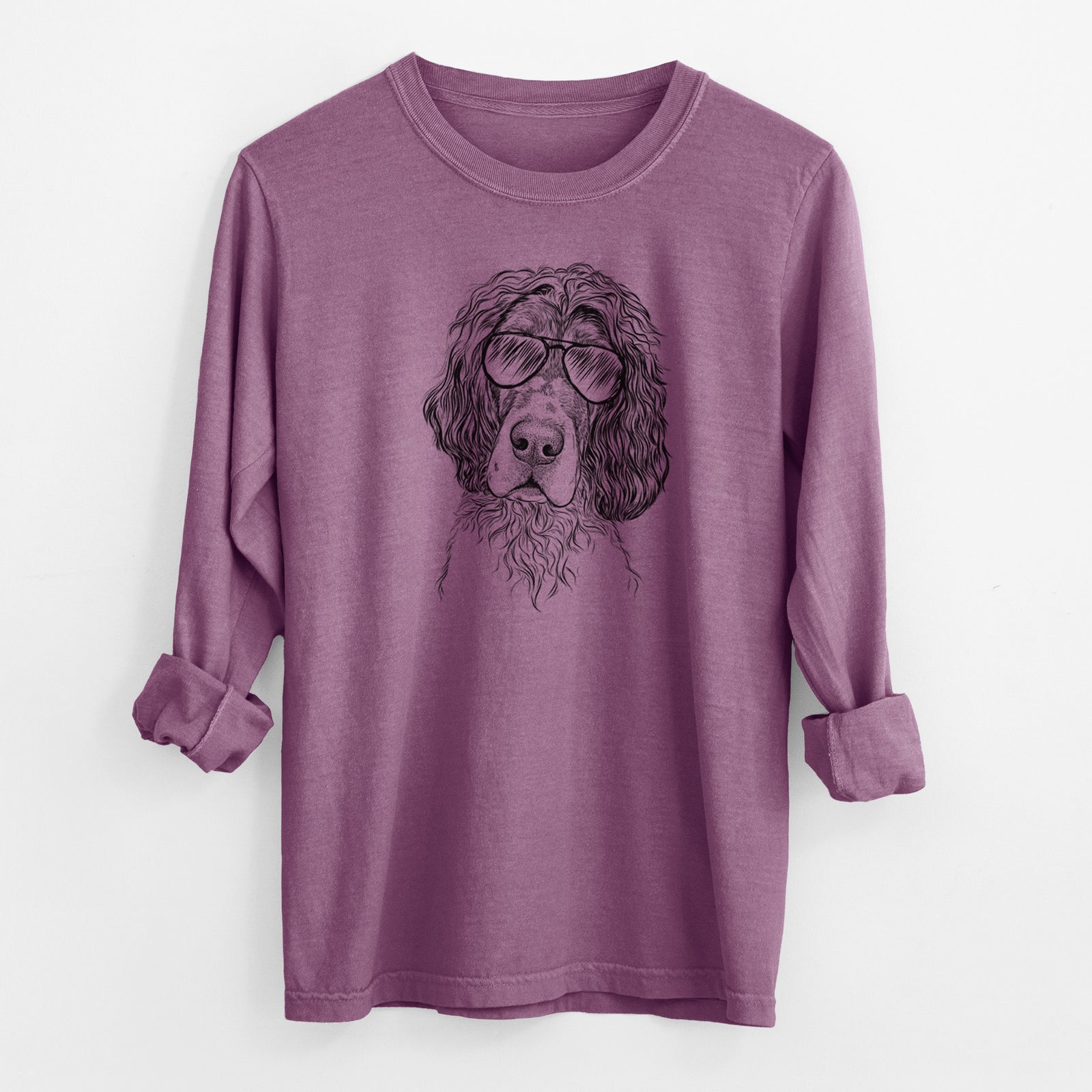 Aviator Sir Rexford the Blue Belton English Setter - Men's Heavyweight 100% Cotton Long Sleeve