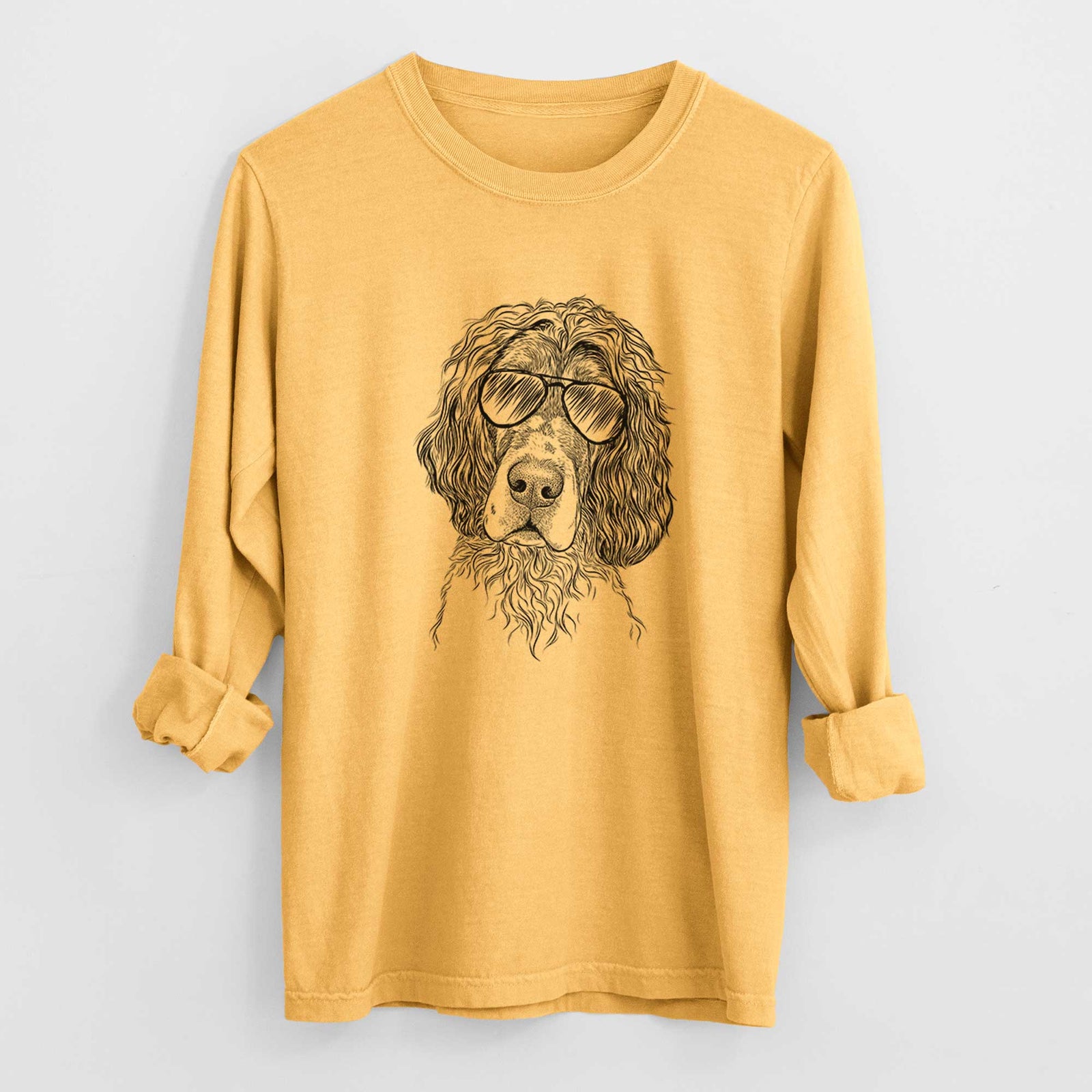 Aviator Sir Rexford the Blue Belton English Setter - Men's Heavyweight 100% Cotton Long Sleeve