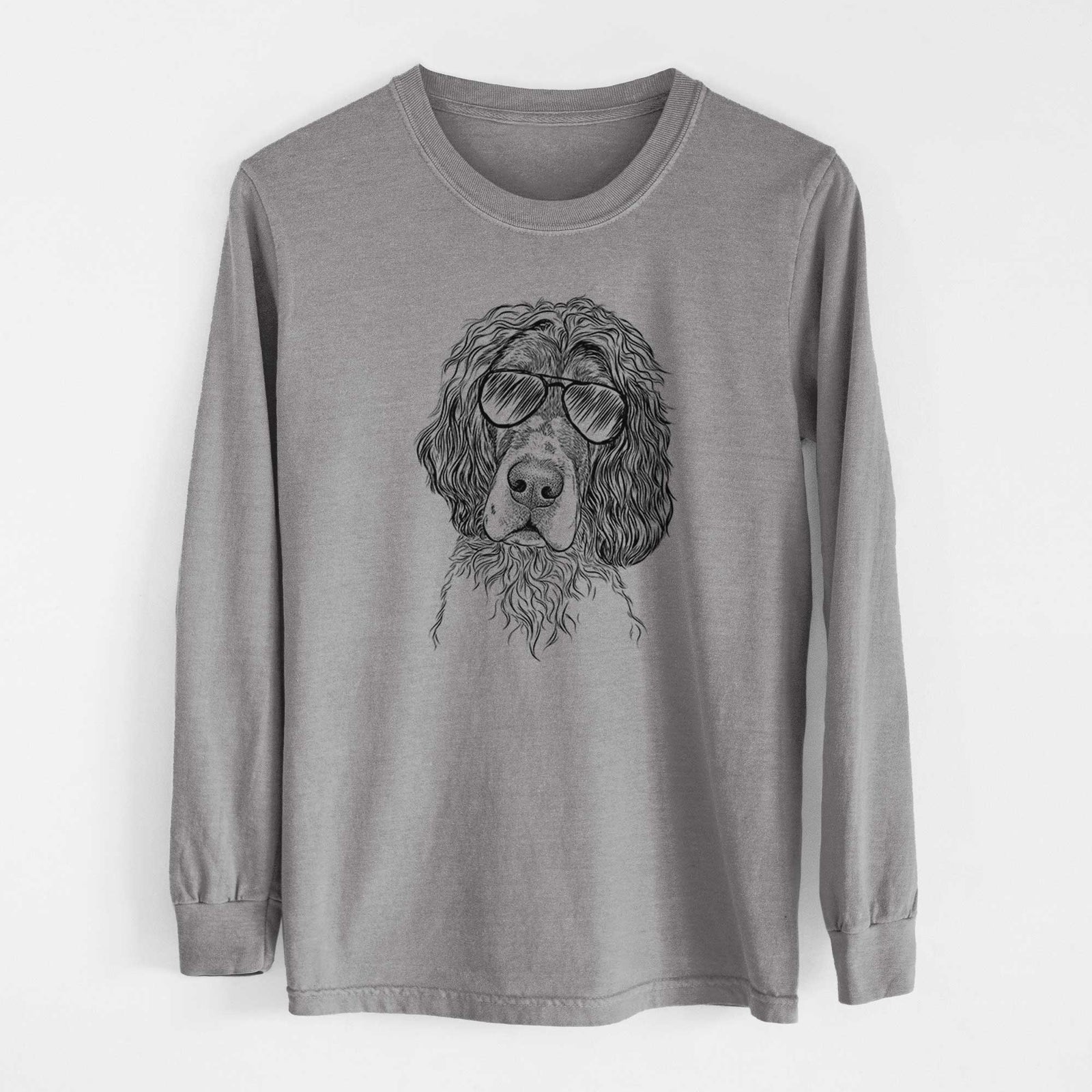 Aviator Sir Rexford the Blue Belton English Setter - Men's Heavyweight 100% Cotton Long Sleeve