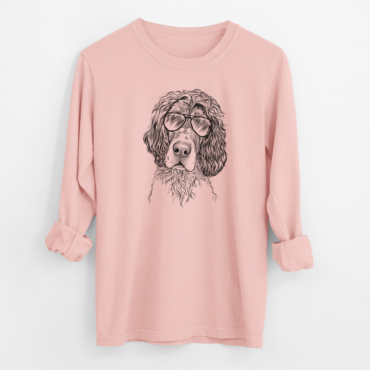 Aviator Sir Rexford the Blue Belton English Setter - Men's Heavyweight 100% Cotton Long Sleeve