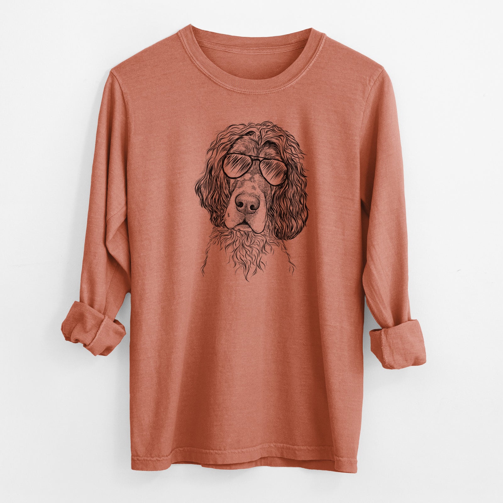 Aviator Sir Rexford the Blue Belton English Setter - Men's Heavyweight 100% Cotton Long Sleeve