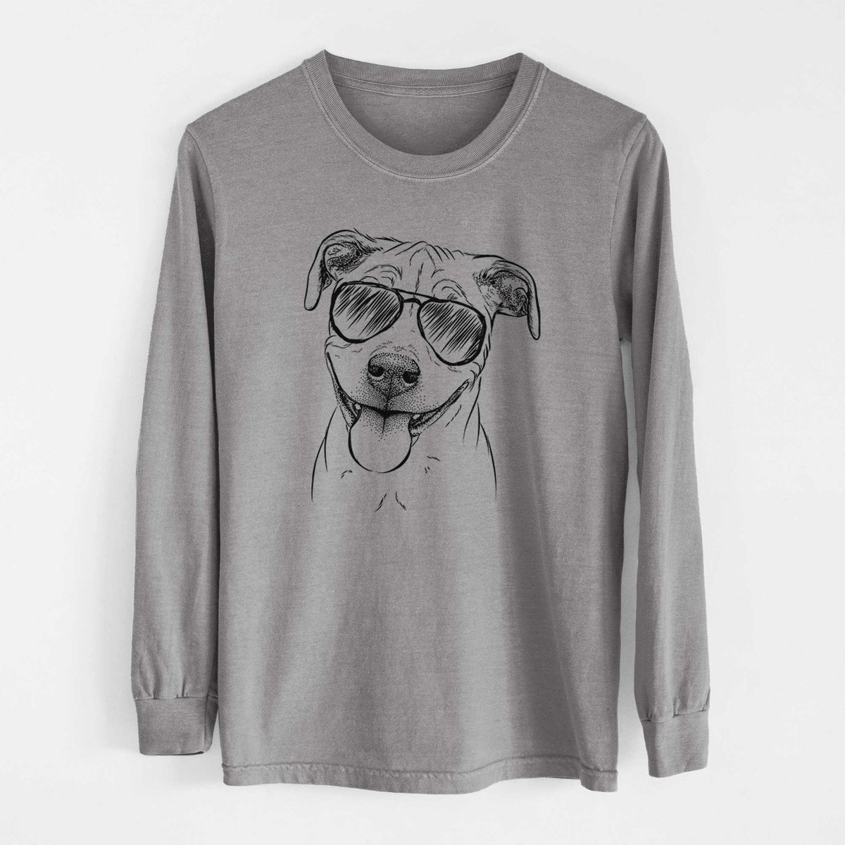 Aviator Skye the Pitweiler - Men's Heavyweight 100% Cotton Long Sleeve