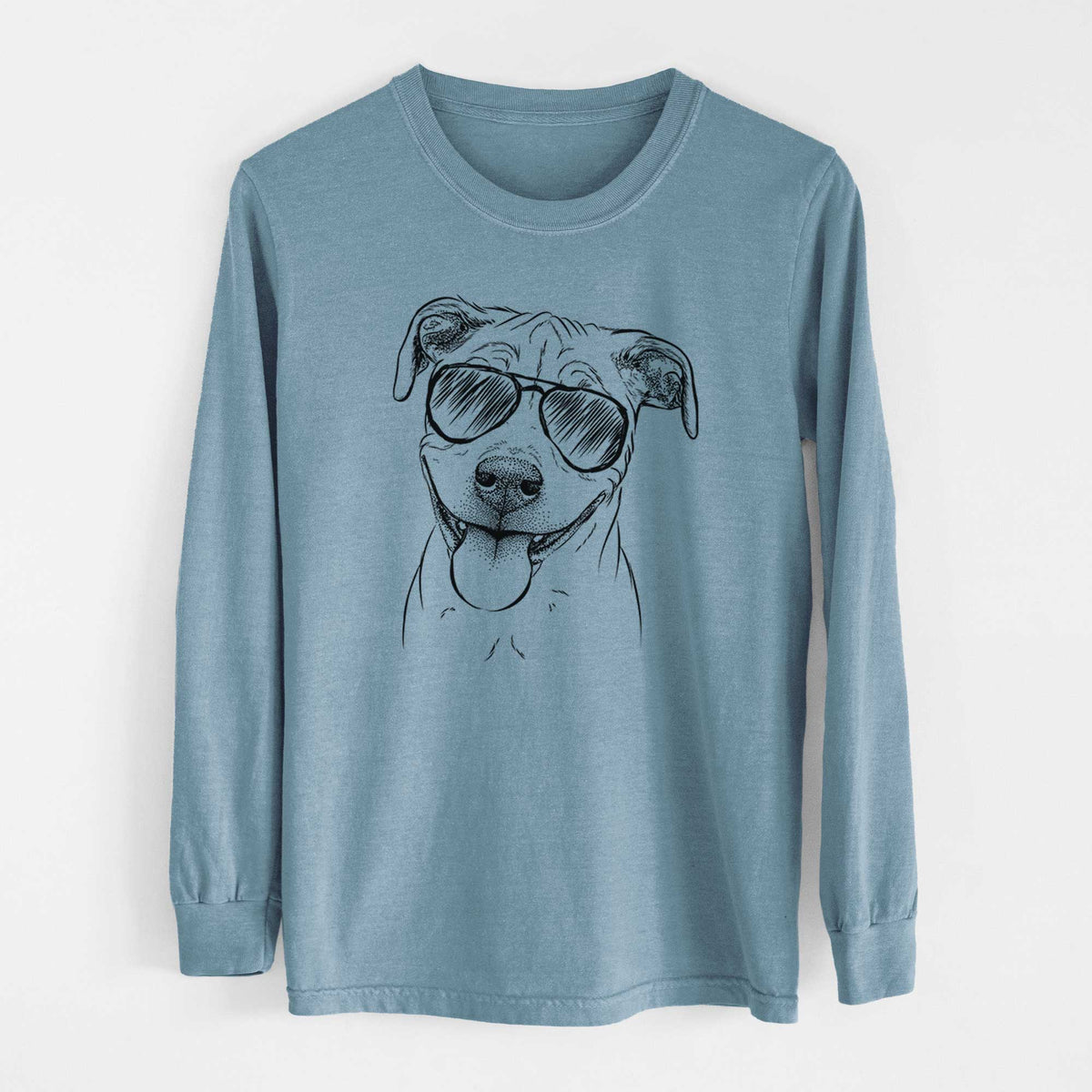 Aviator Skye the Pitweiler - Men's Heavyweight 100% Cotton Long Sleeve