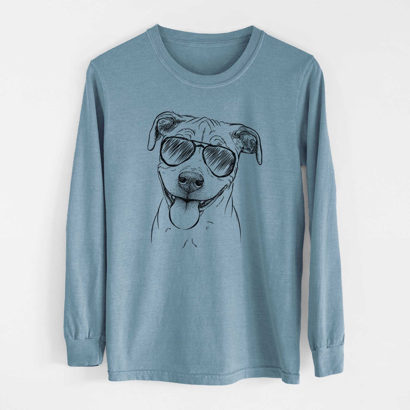 Aviator Skye the Pitweiler - Men's Heavyweight 100% Cotton Long Sleeve