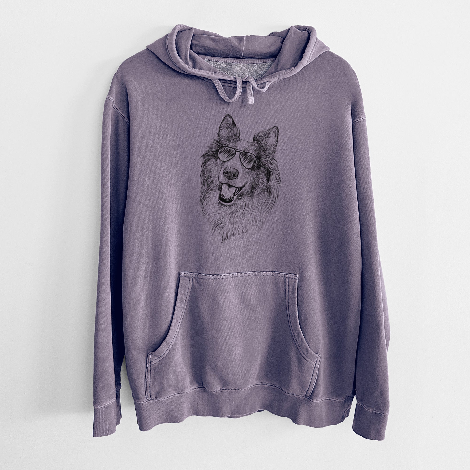 Aviator Skylar the Shetland Sheepdog - Unisex Pigment Dyed Hoodie