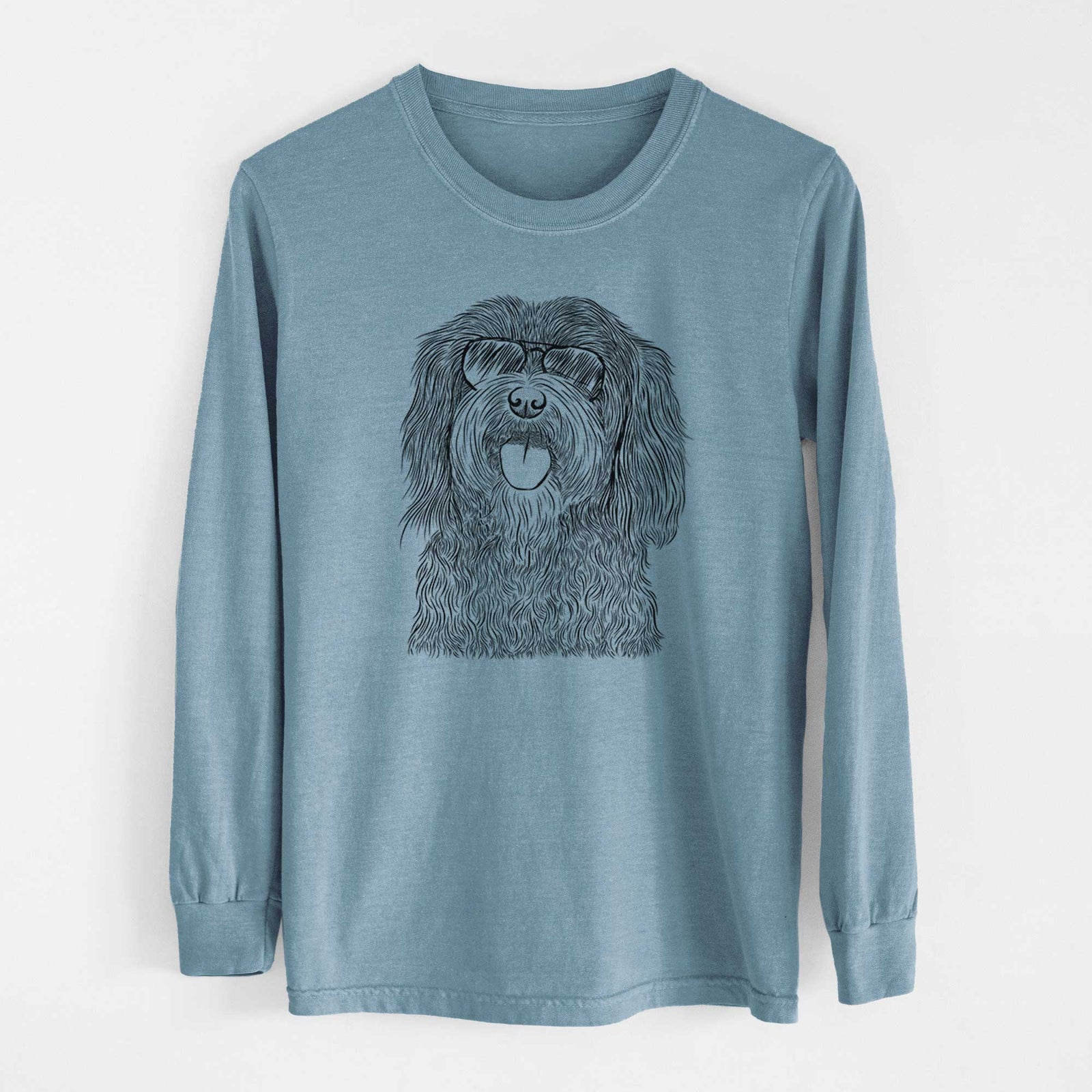 Aviator Sophie the Havanese - Men's Heavyweight 100% Cotton Long Sleeve
