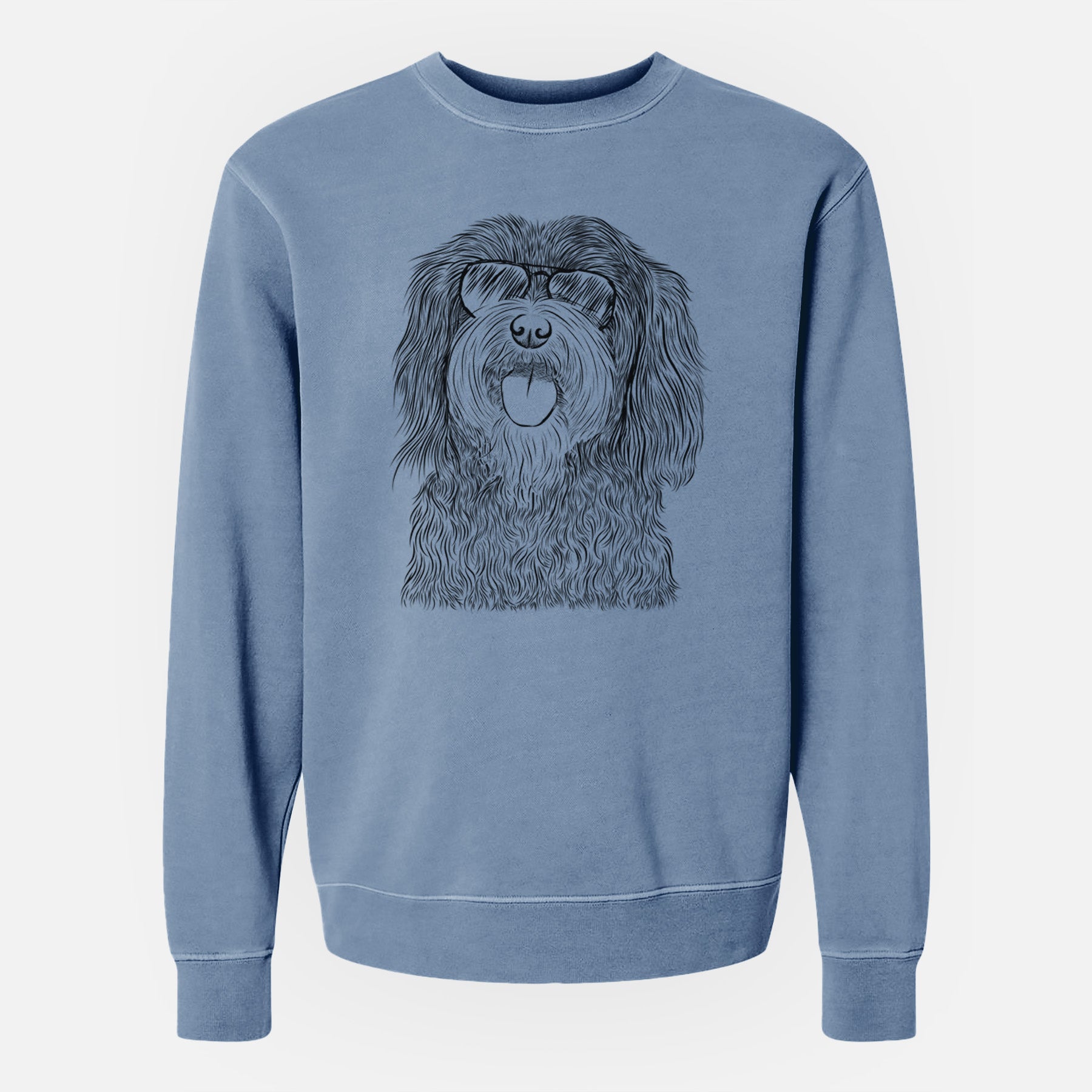 Aviator Sophie the Havanese - Unisex Pigment Dyed Crew Sweatshirt