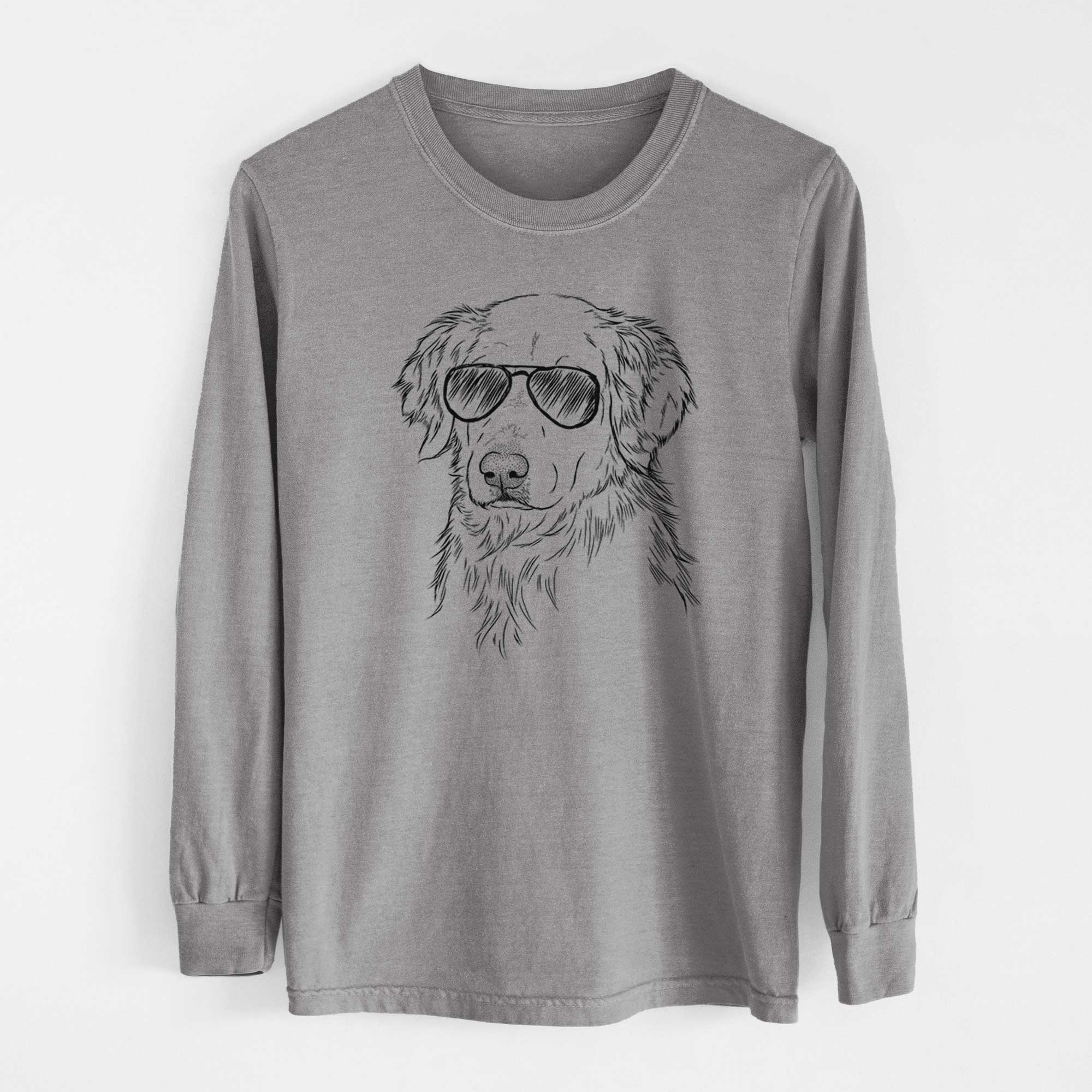 Aviator Spencer the Golden Retriever - Men's Heavyweight 100% Cotton Long Sleeve