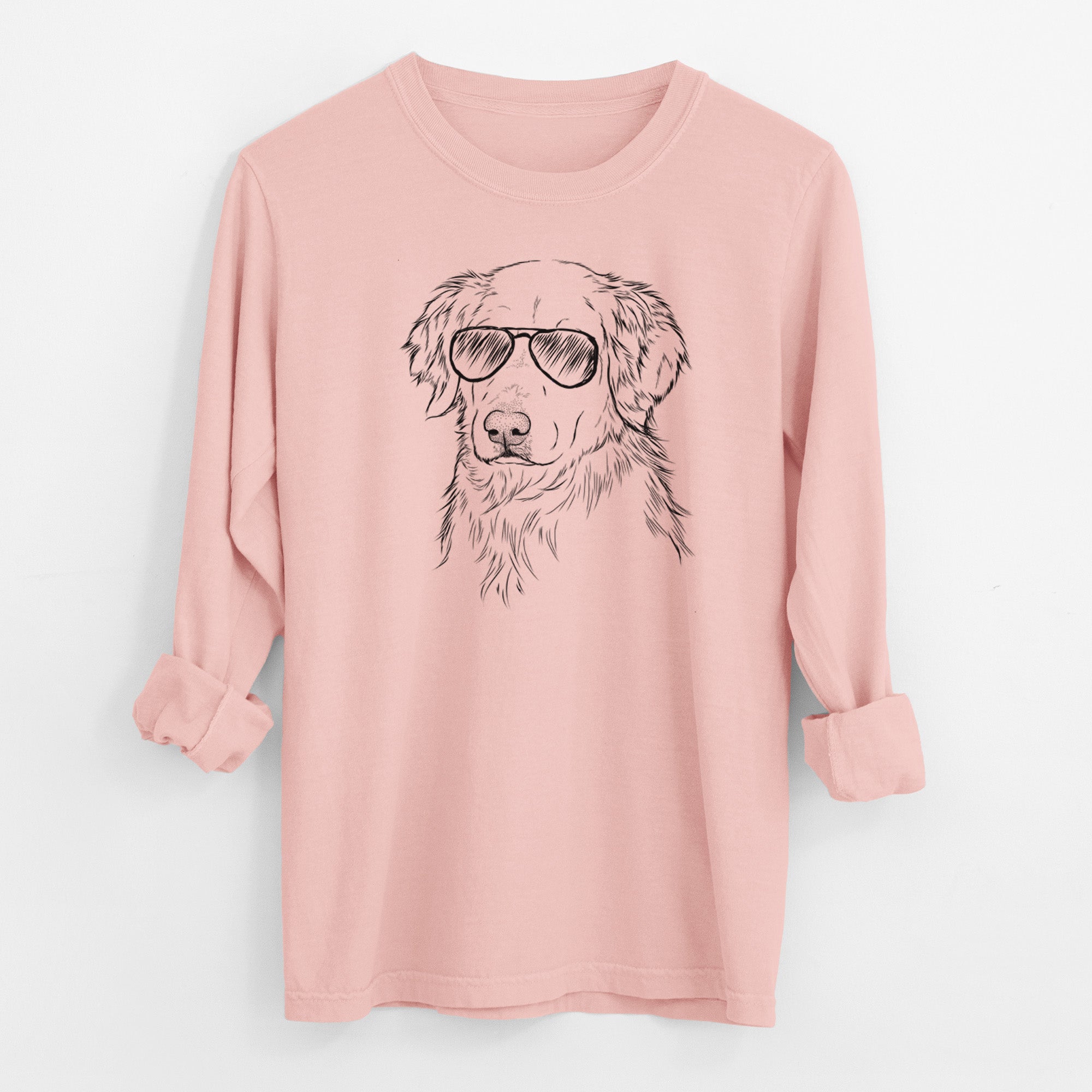 Aviator Spencer the Golden Retriever - Men's Heavyweight 100% Cotton Long Sleeve