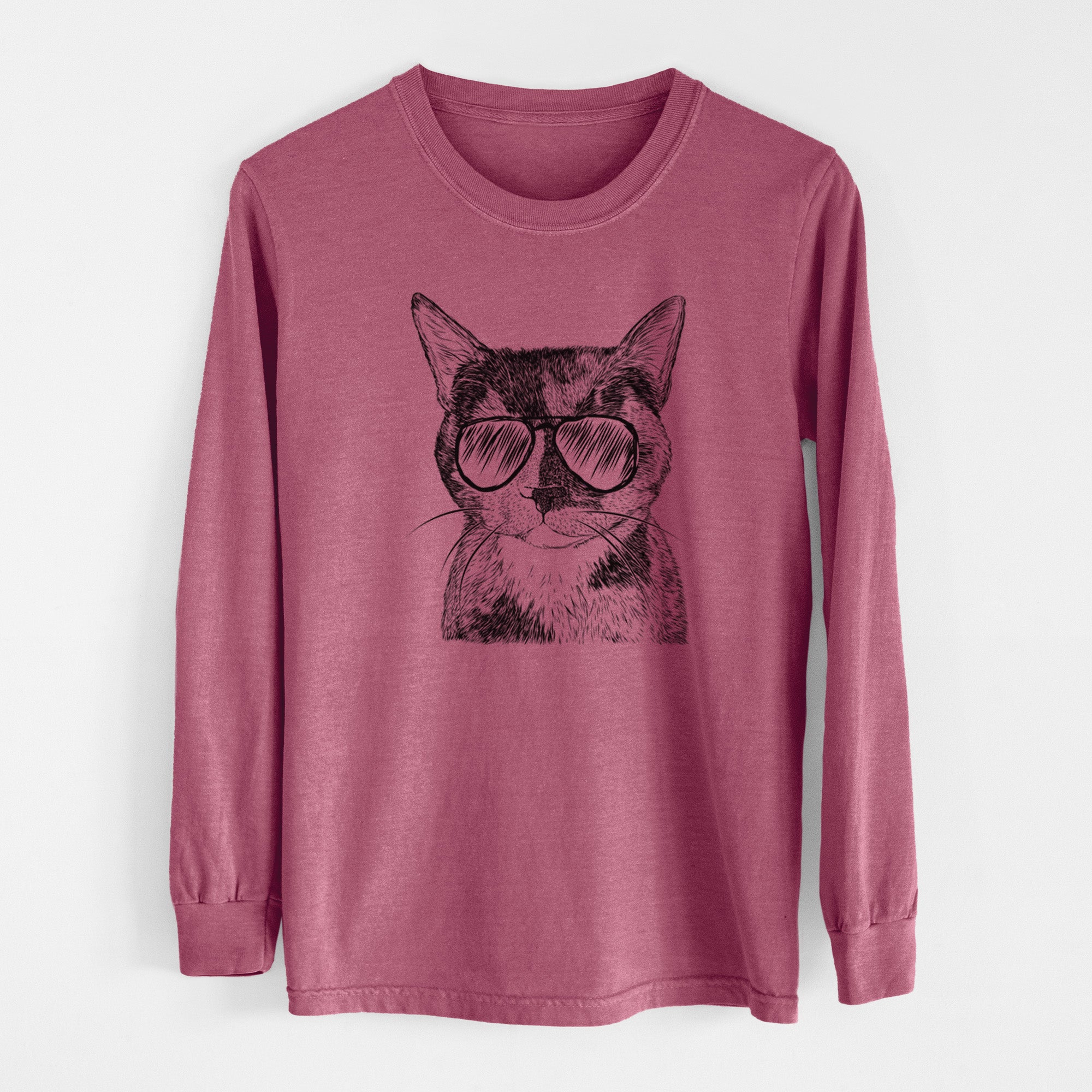 Aviator Spooky Kitty the Tortoiseshell Cat - Men's Heavyweight 100% Cotton Long Sleeve