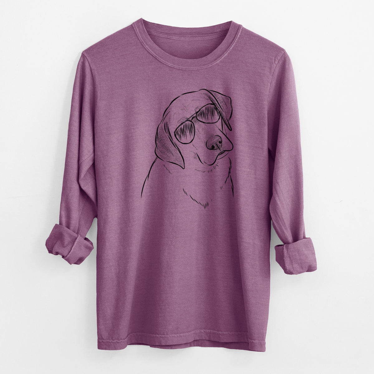 Aviator Stella the Yellow Lab - Men's Heavyweight 100% Cotton Long Sleeve