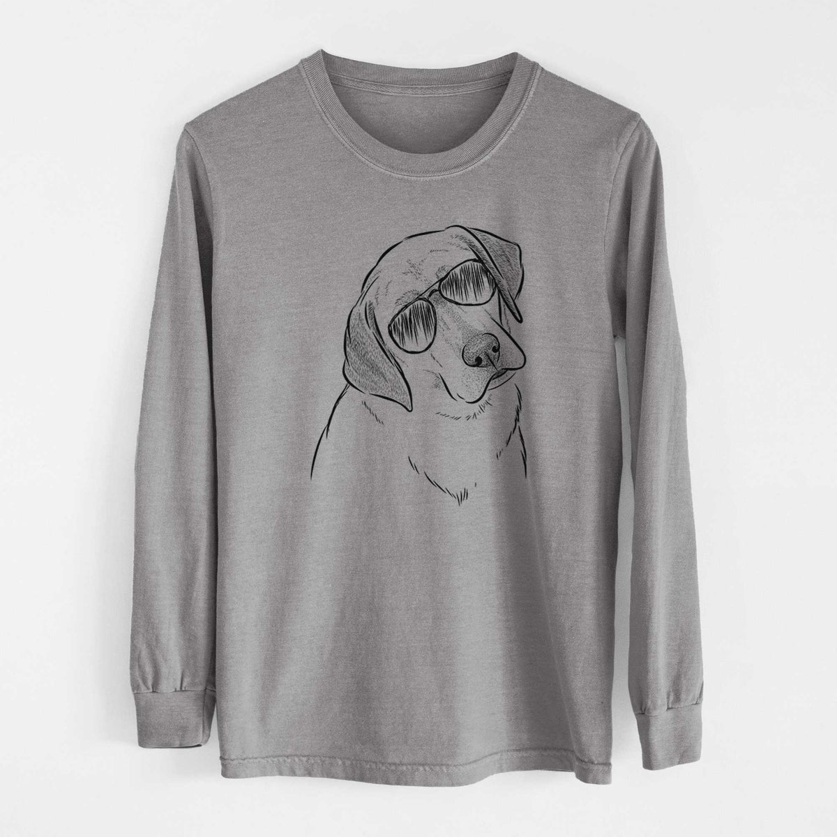 Aviator Stella the Yellow Lab - Men's Heavyweight 100% Cotton Long Sleeve