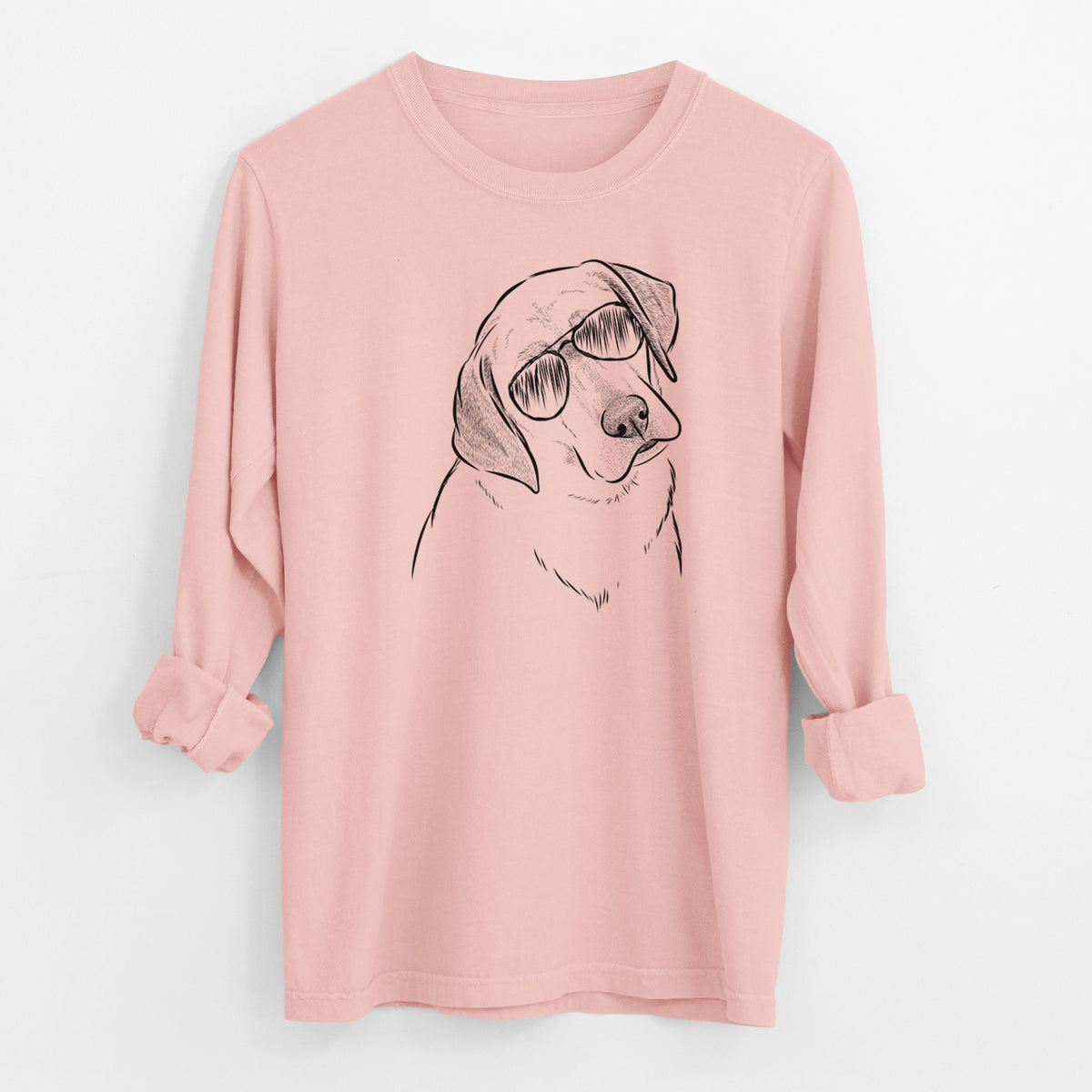 Aviator Stella the Yellow Lab - Men's Heavyweight 100% Cotton Long Sleeve