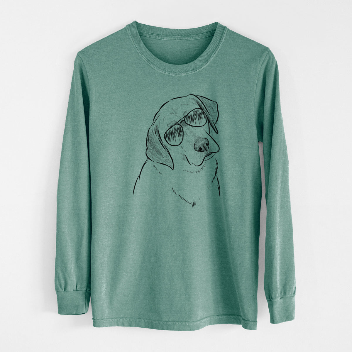 Aviator Stella the Yellow Lab - Men's Heavyweight 100% Cotton Long Sleeve