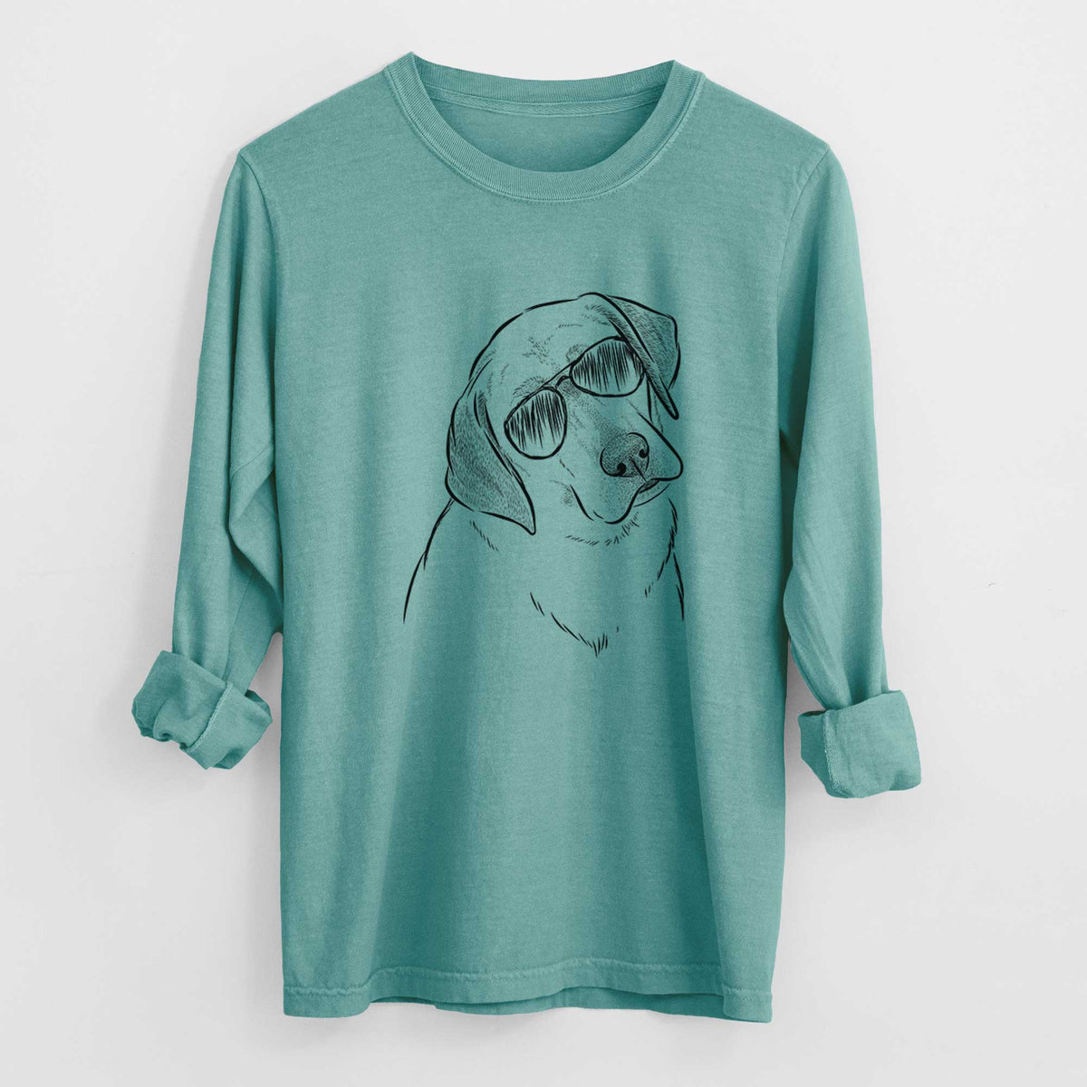 Aviator Stella the Yellow Lab - Men's Heavyweight 100% Cotton Long Sleeve