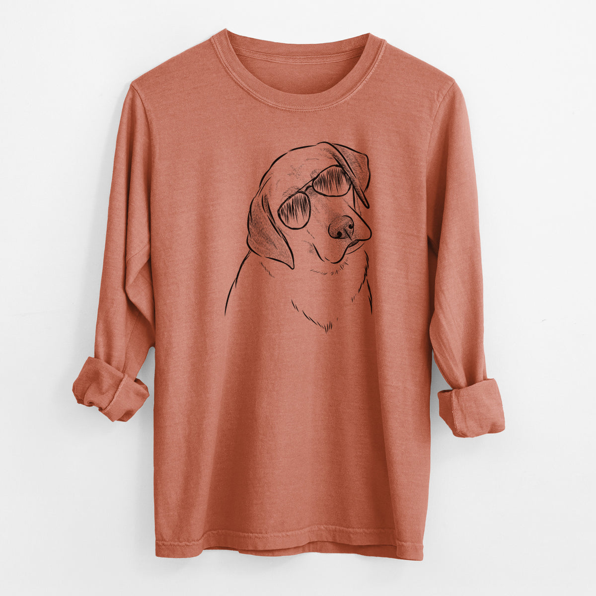 Aviator Stella the Yellow Lab - Men's Heavyweight 100% Cotton Long Sleeve