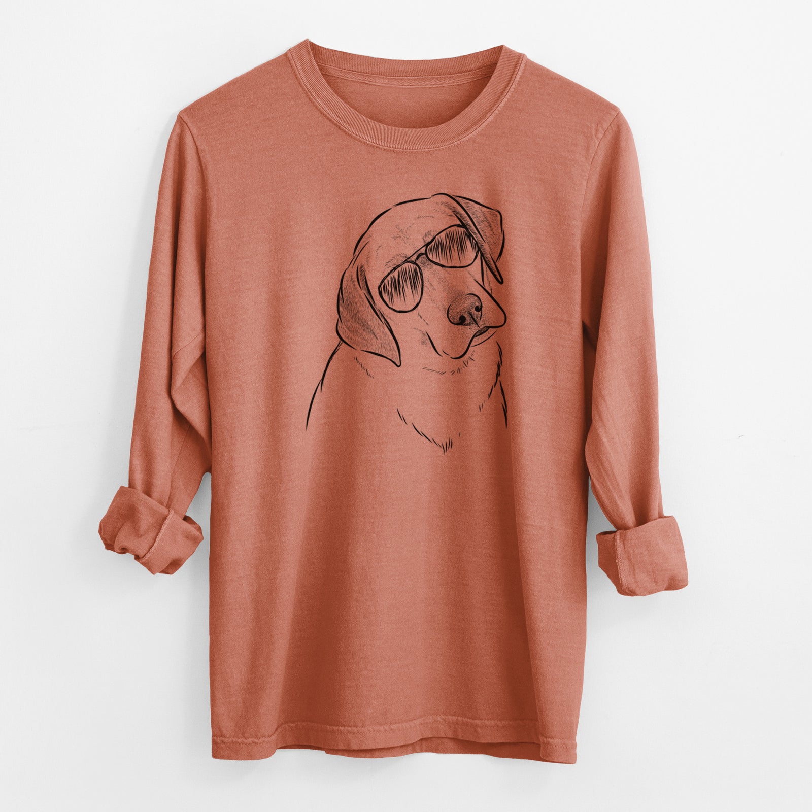 Aviator Stella the Yellow Lab - Men's Heavyweight 100% Cotton Long Sleeve