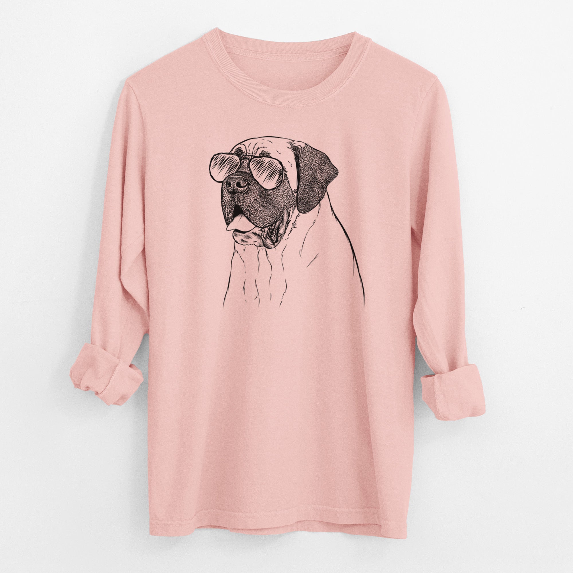 Aviator Sterling the English Mastiff - Men's Heavyweight 100% Cotton Long Sleeve