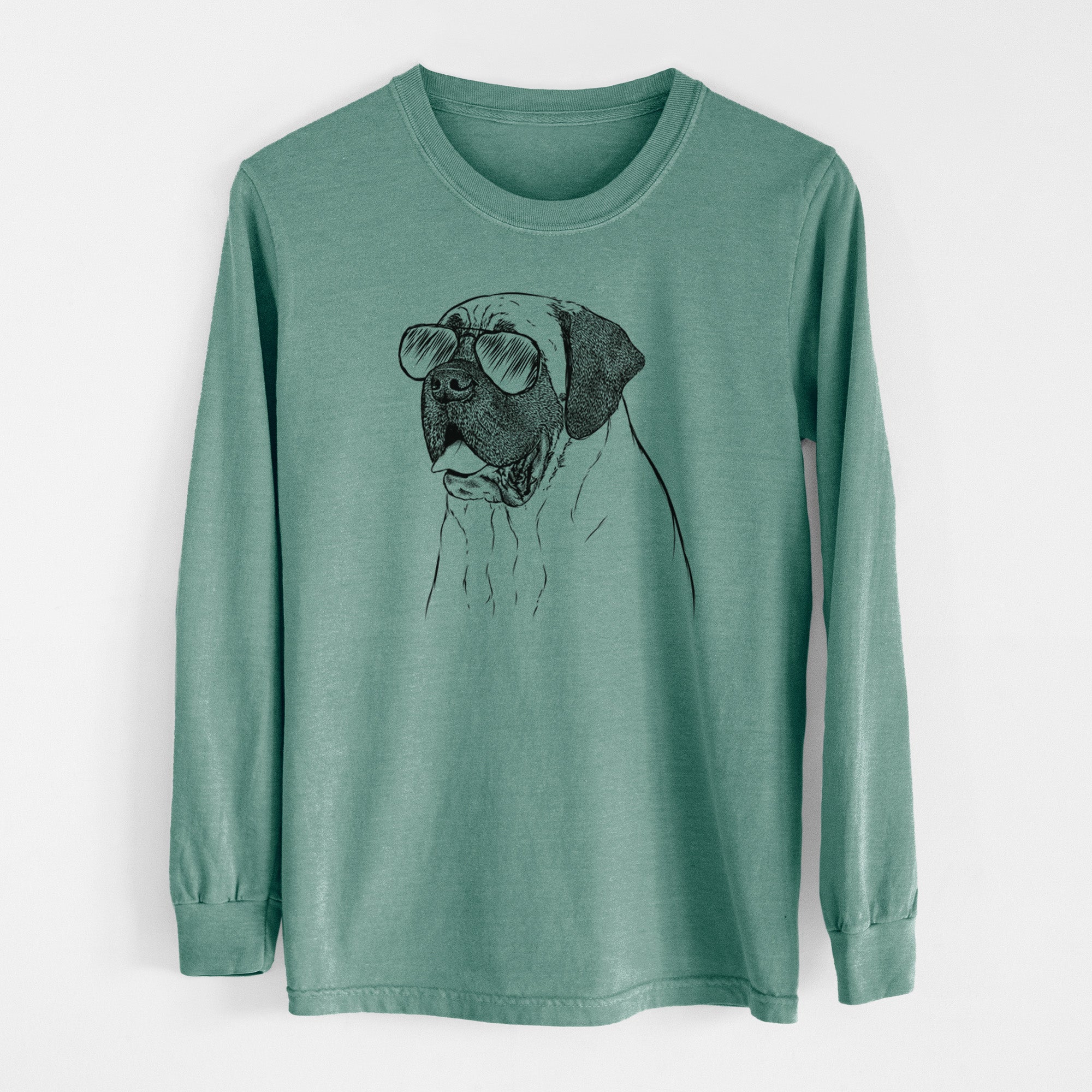 Aviator Sterling the English Mastiff - Men's Heavyweight 100% Cotton Long Sleeve