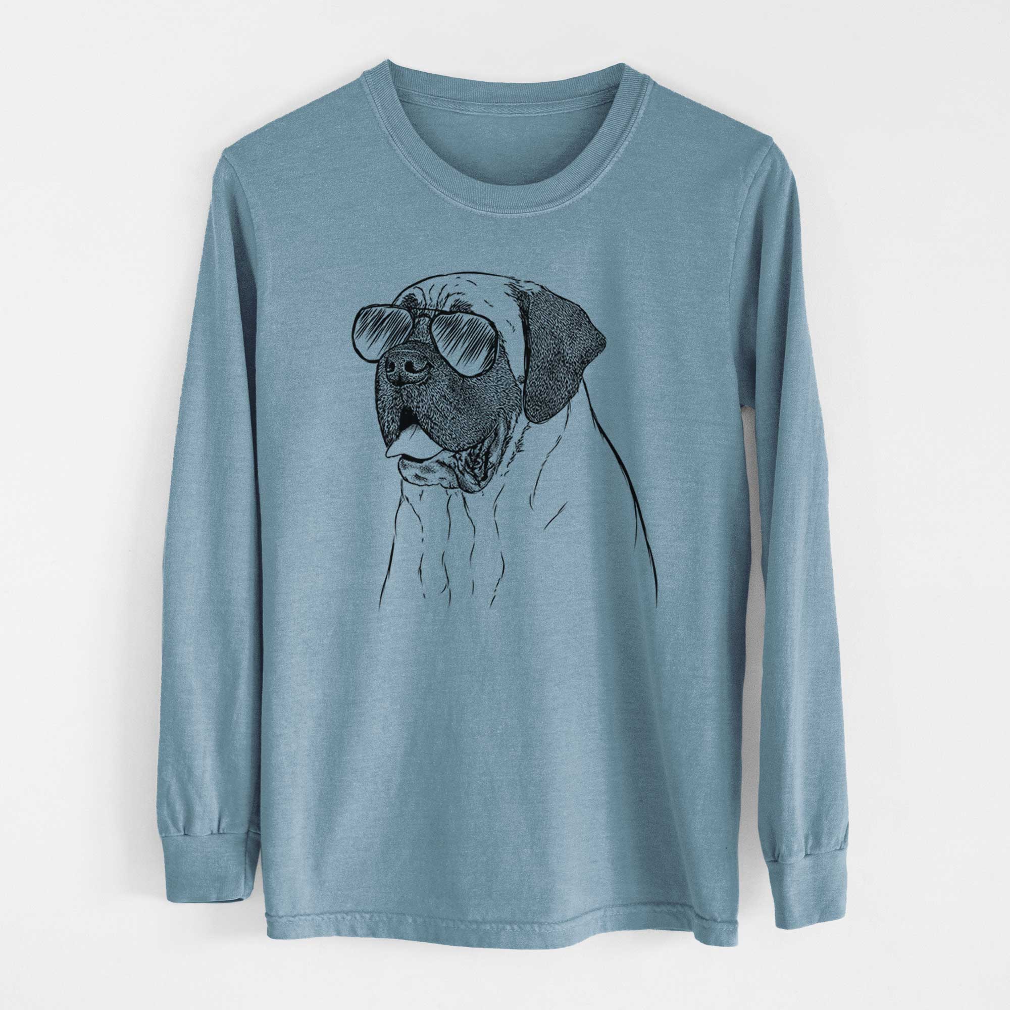 Aviator Sterling the English Mastiff - Men's Heavyweight 100% Cotton Long Sleeve