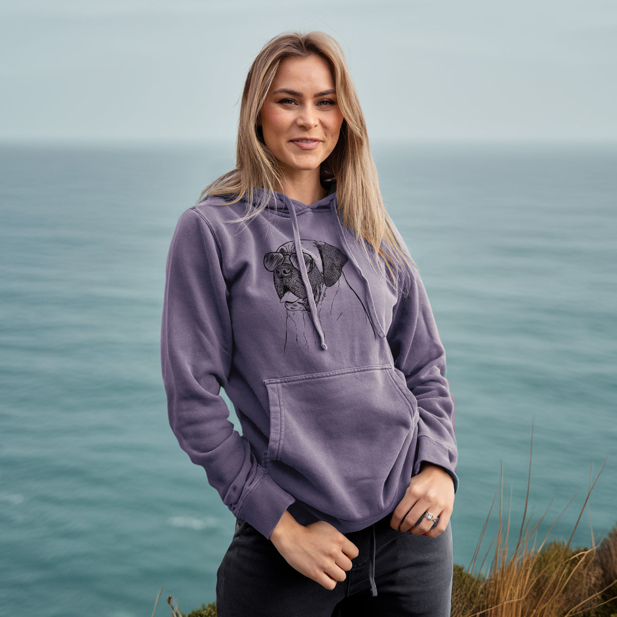 Aviator Sterling the English Mastiff - Unisex Pigment Dyed Hoodie