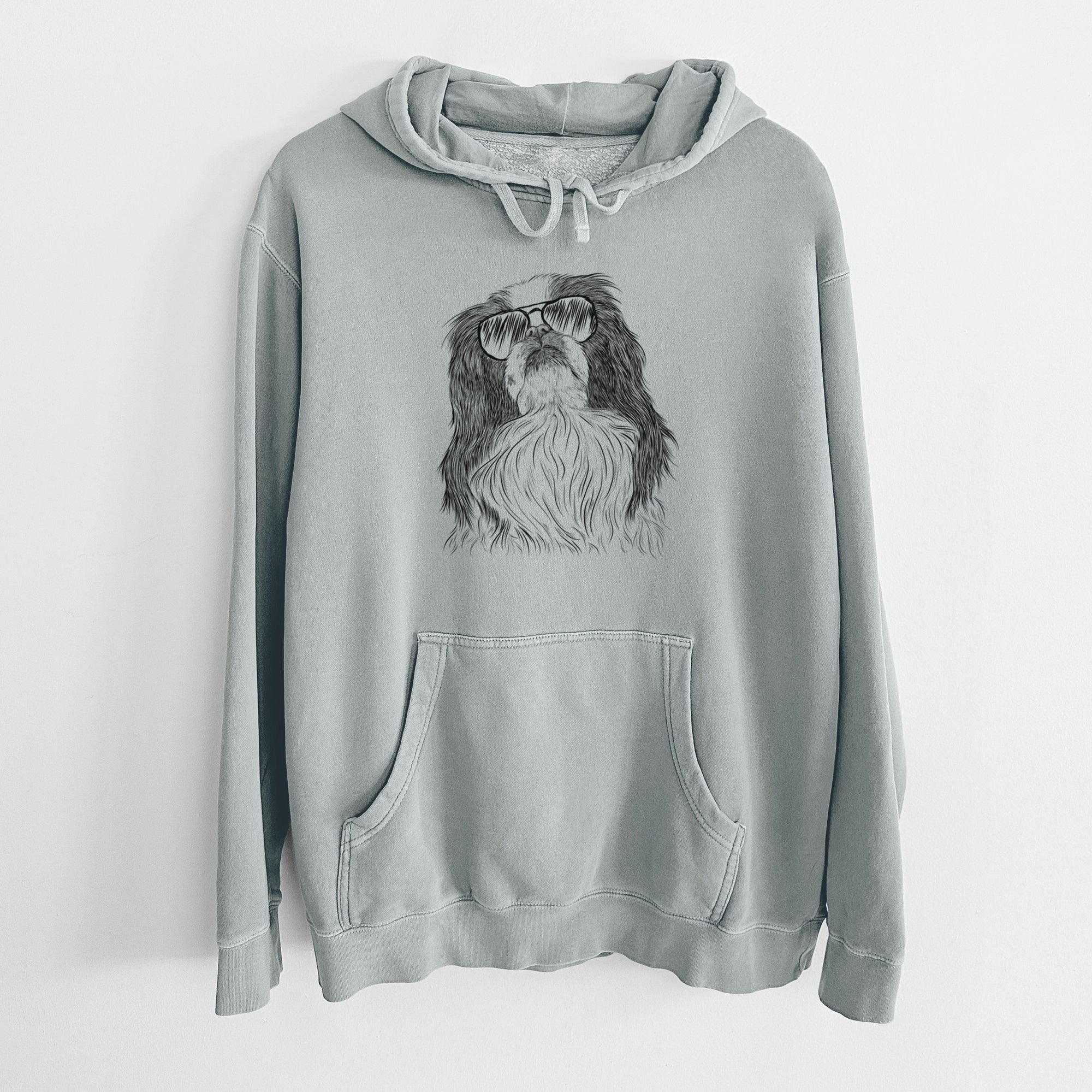 Aviator Suki the Japanese Chin - Unisex Pigment Dyed Hoodie