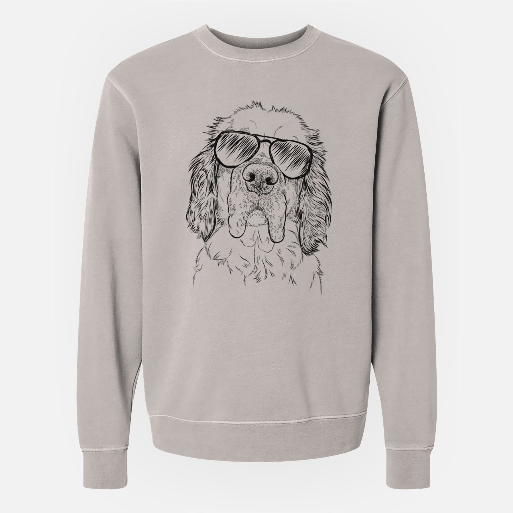 Aviator Sully the Clumber Spaniel - Unisex Pigment Dyed Crew Sweatshirt