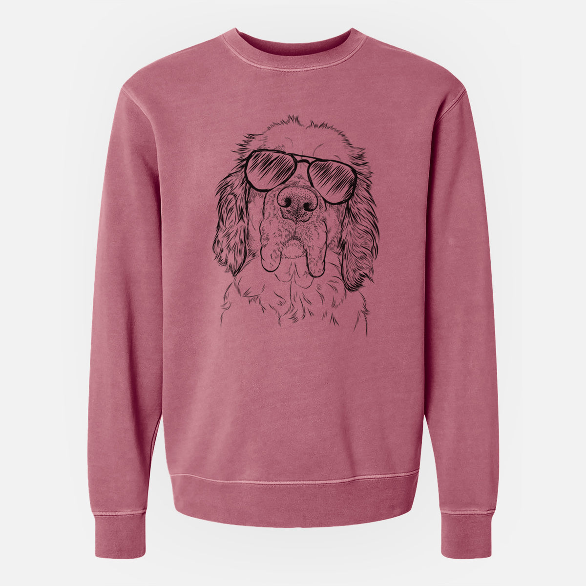 Aviator Sully the Clumber Spaniel - Unisex Pigment Dyed Crew Sweatshirt
