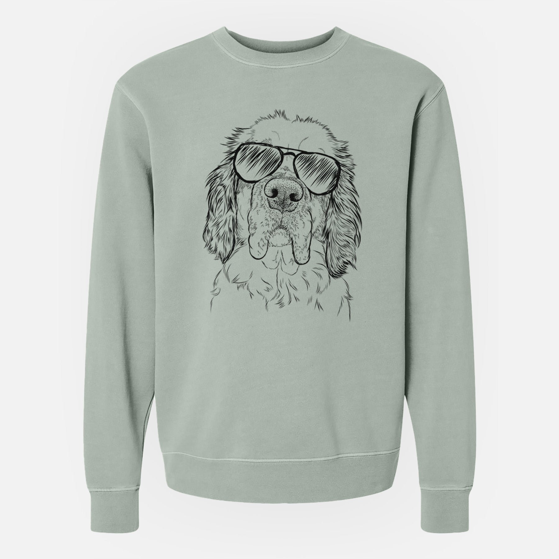 Aviator Sully the Clumber Spaniel - Unisex Pigment Dyed Crew Sweatshirt