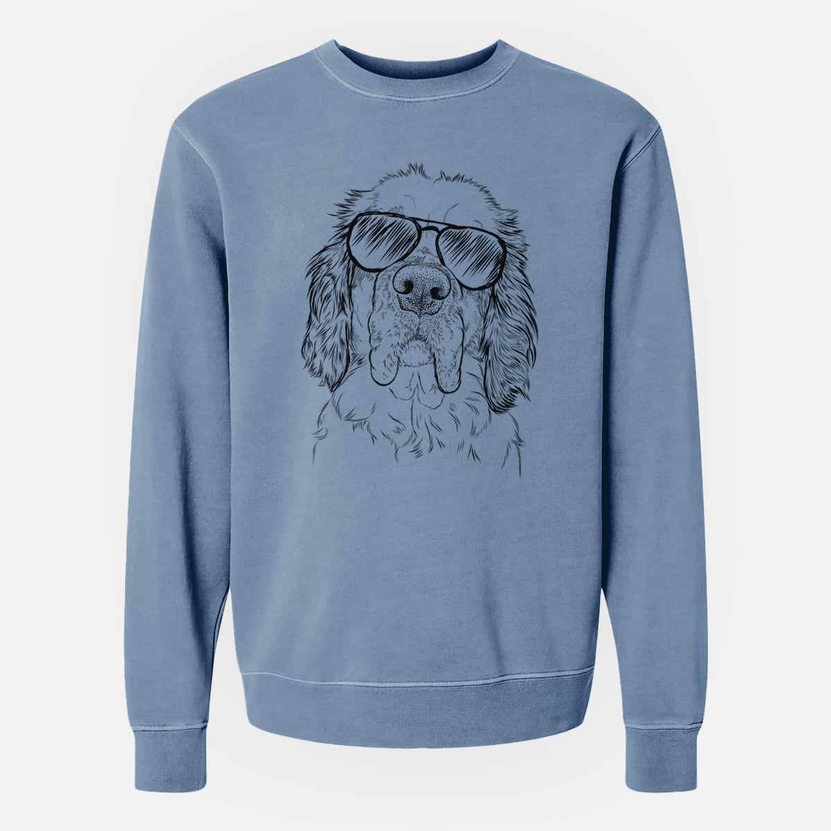 Aviator Sully the Clumber Spaniel - Unisex Pigment Dyed Crew Sweatshirt